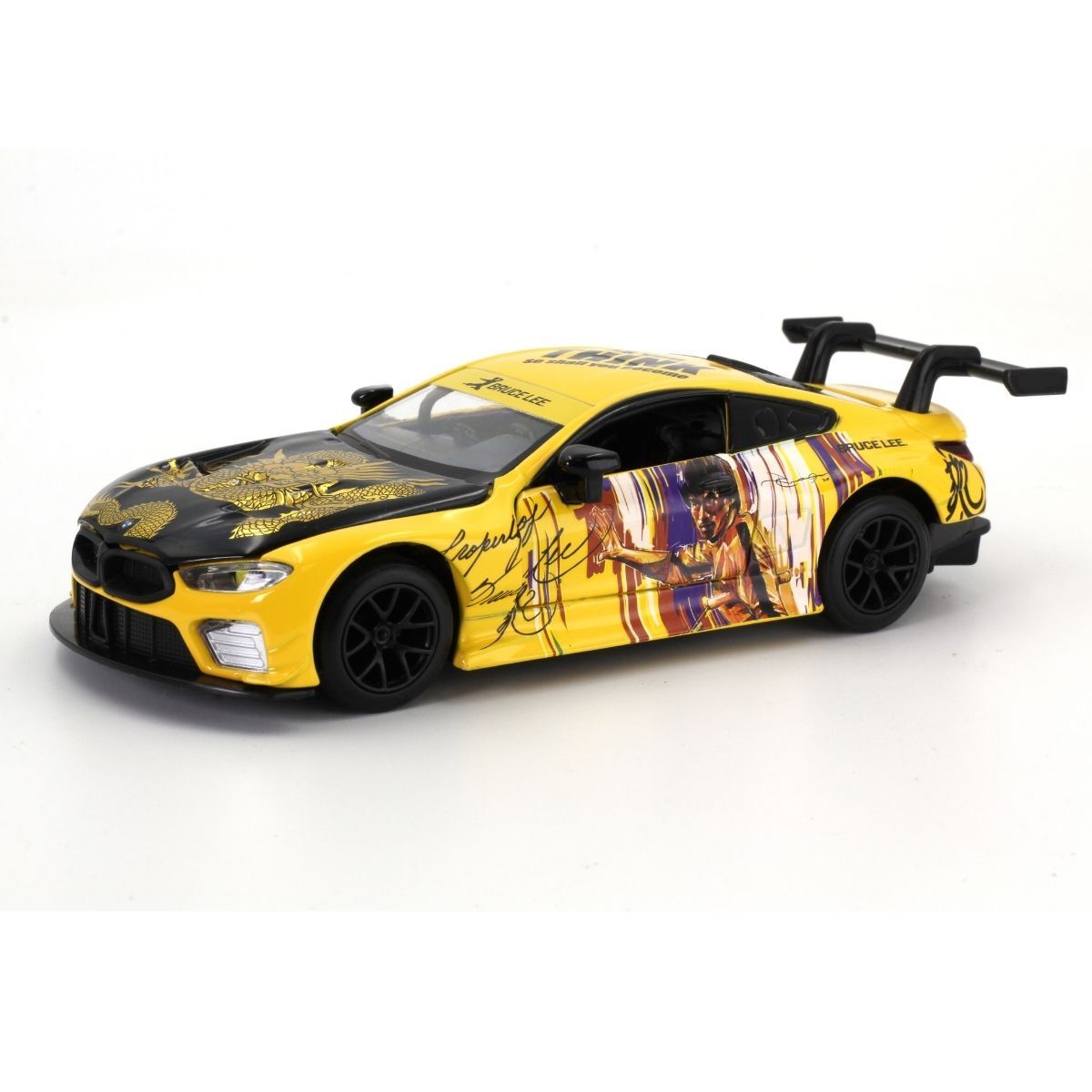 合金模型車 - 1:32 BMW M8 GTE 李小龍逝世50週年紀念版 黃色