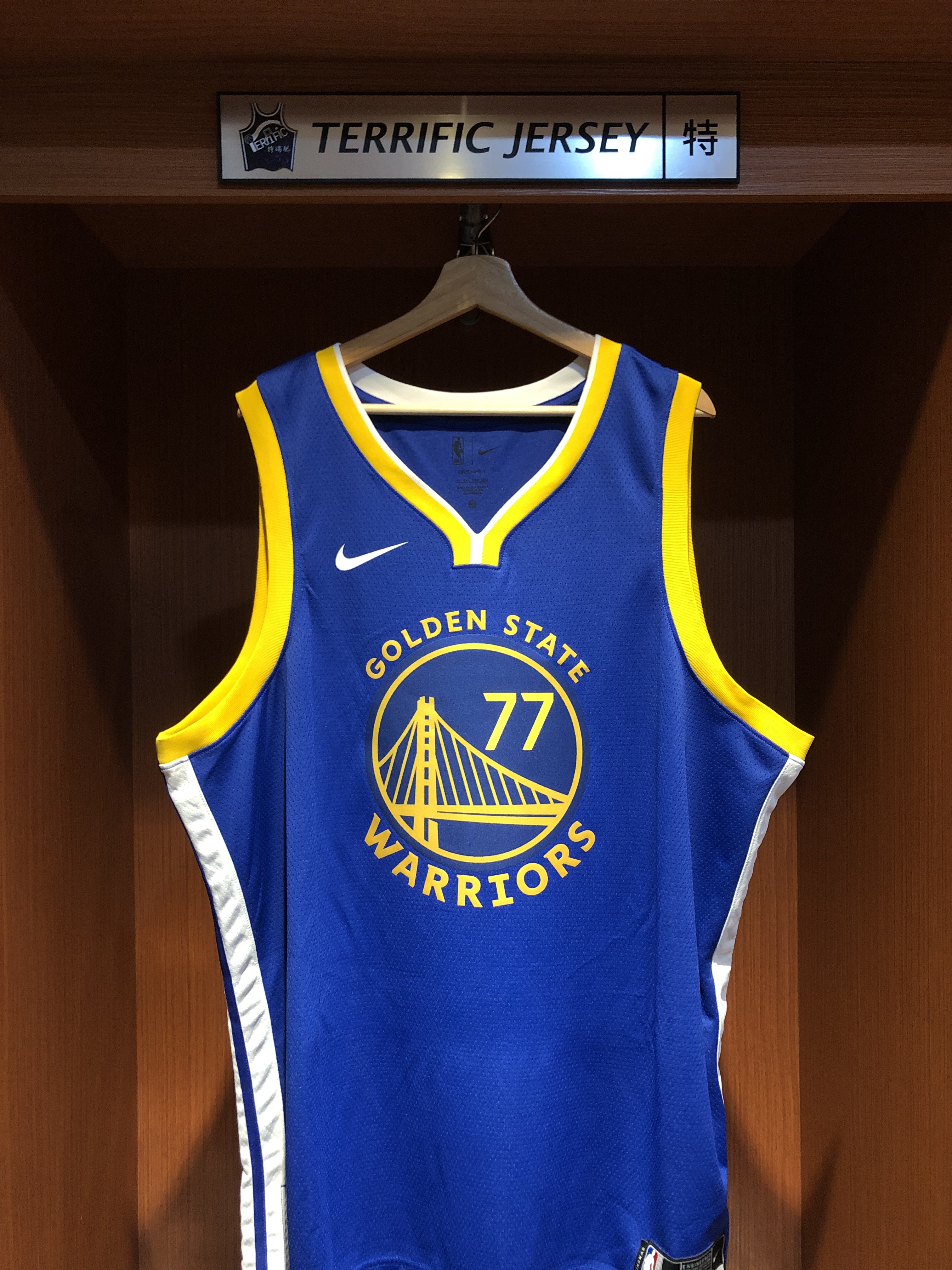 NBA球衣 Ningning #77 aespa 金州勇士藍 Icon Nike Swingman 球迷版 熱轉印 全新