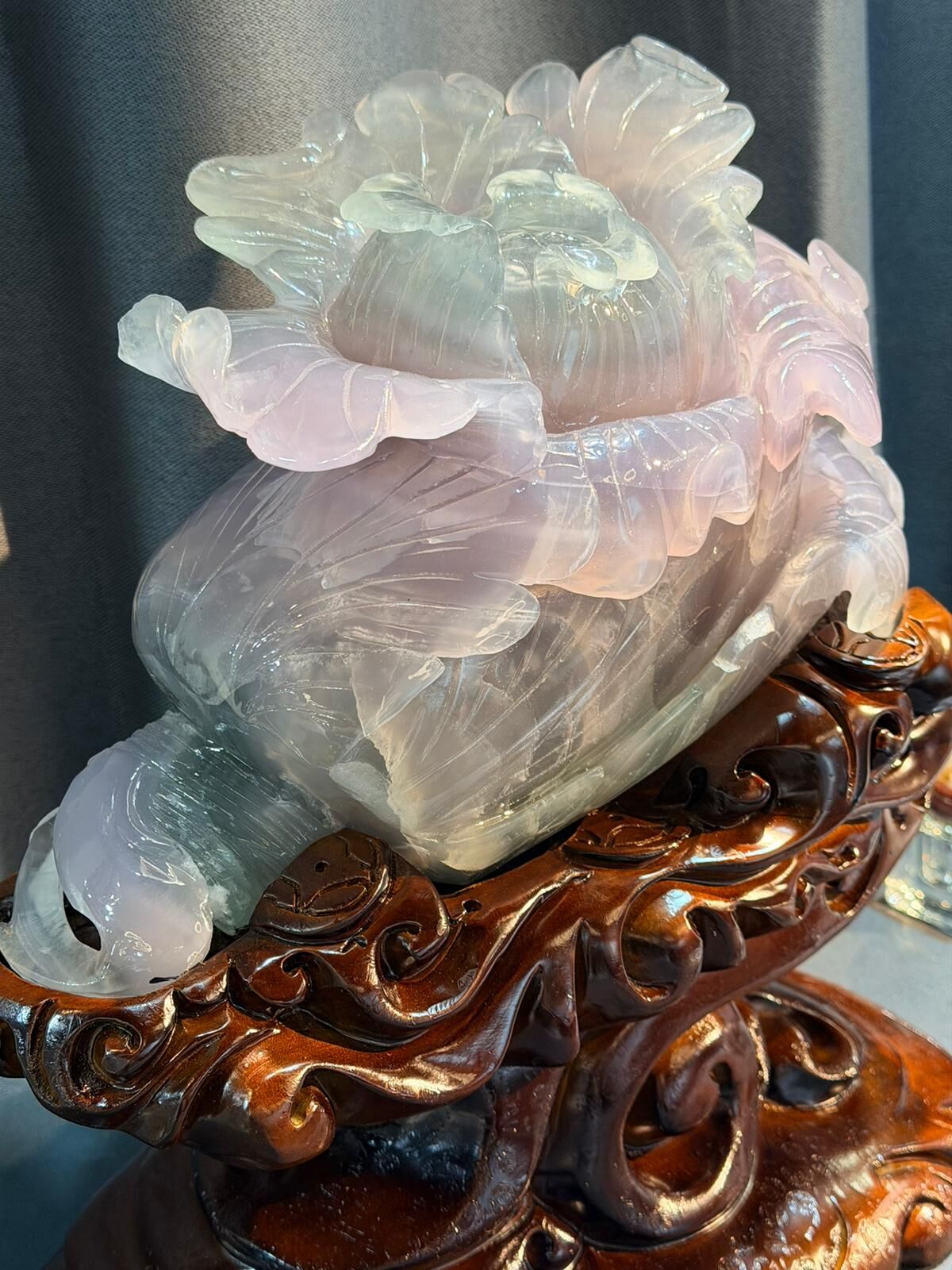 超誇張頂級天花板螢石白菜擺件