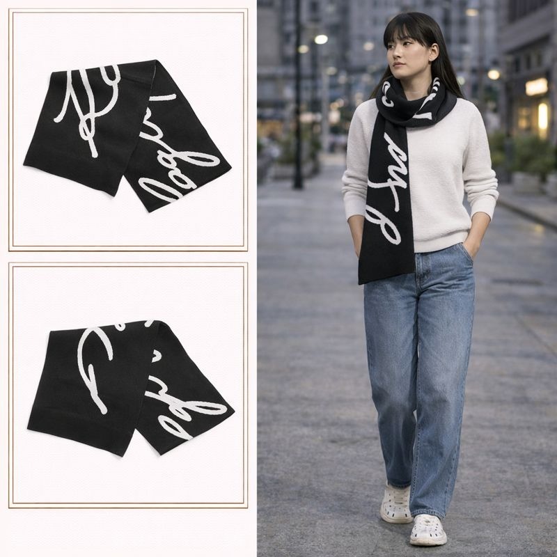 【預購】KARL LAGERFELD H010852 標誌性徽標圍巾