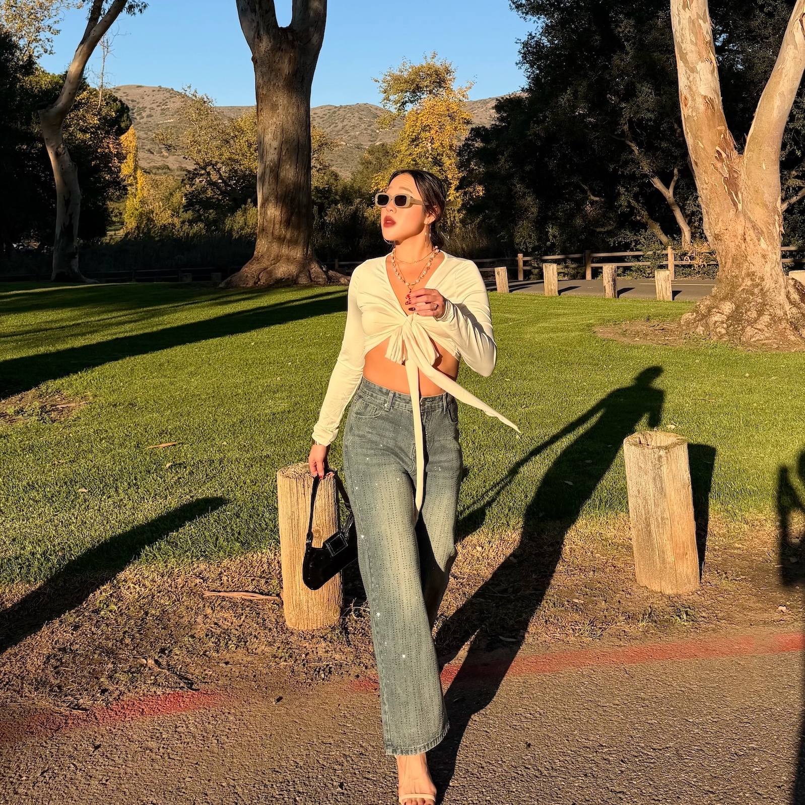 閃亮亮滿鑽💎美式牛仔直筒褲