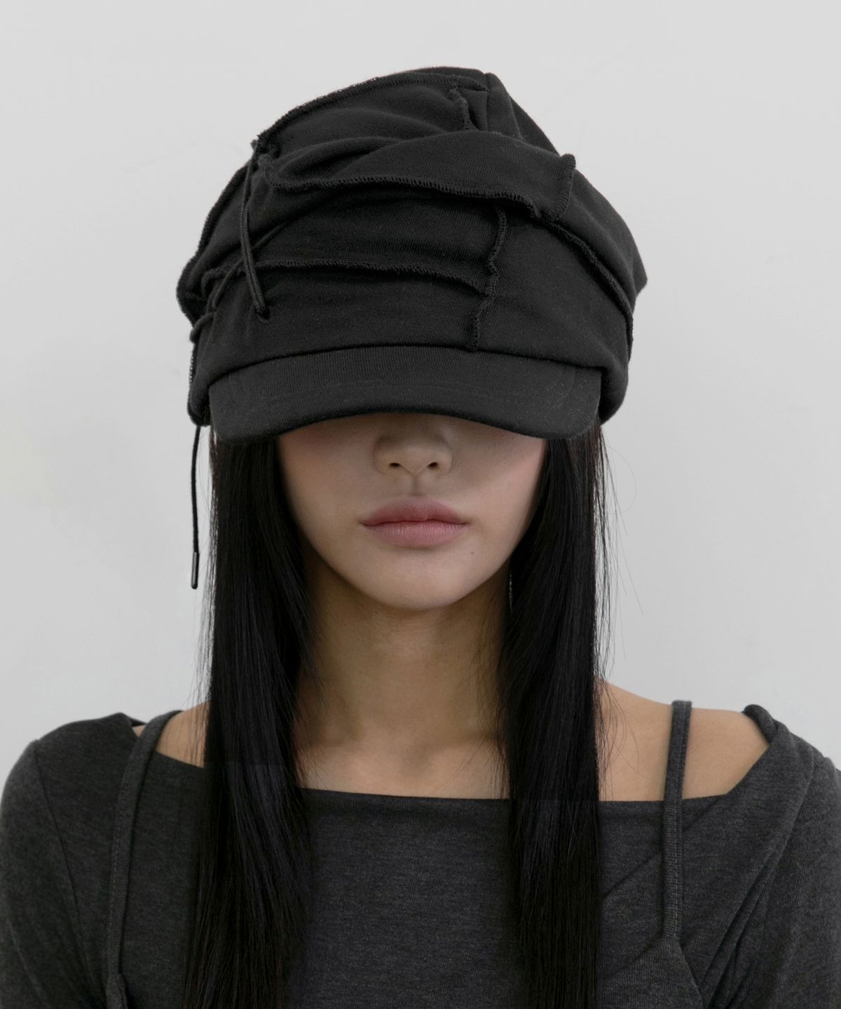 FLARE UP) Soi Draped Cap - 2col