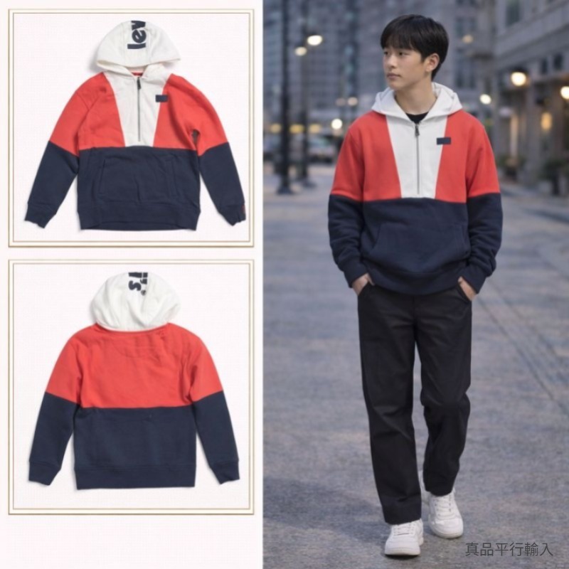 【現貨】LEVIS H010861 男大童半拉鏈衛衣