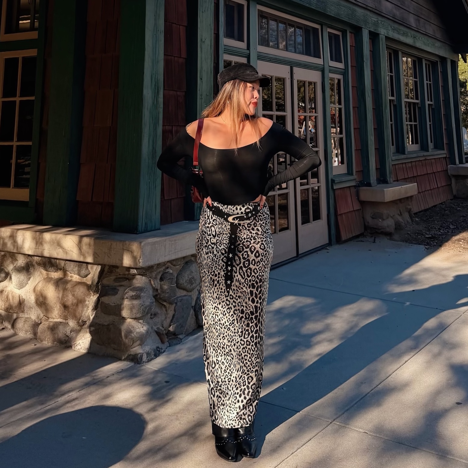 時髦質感🖤美式豹紋長裙