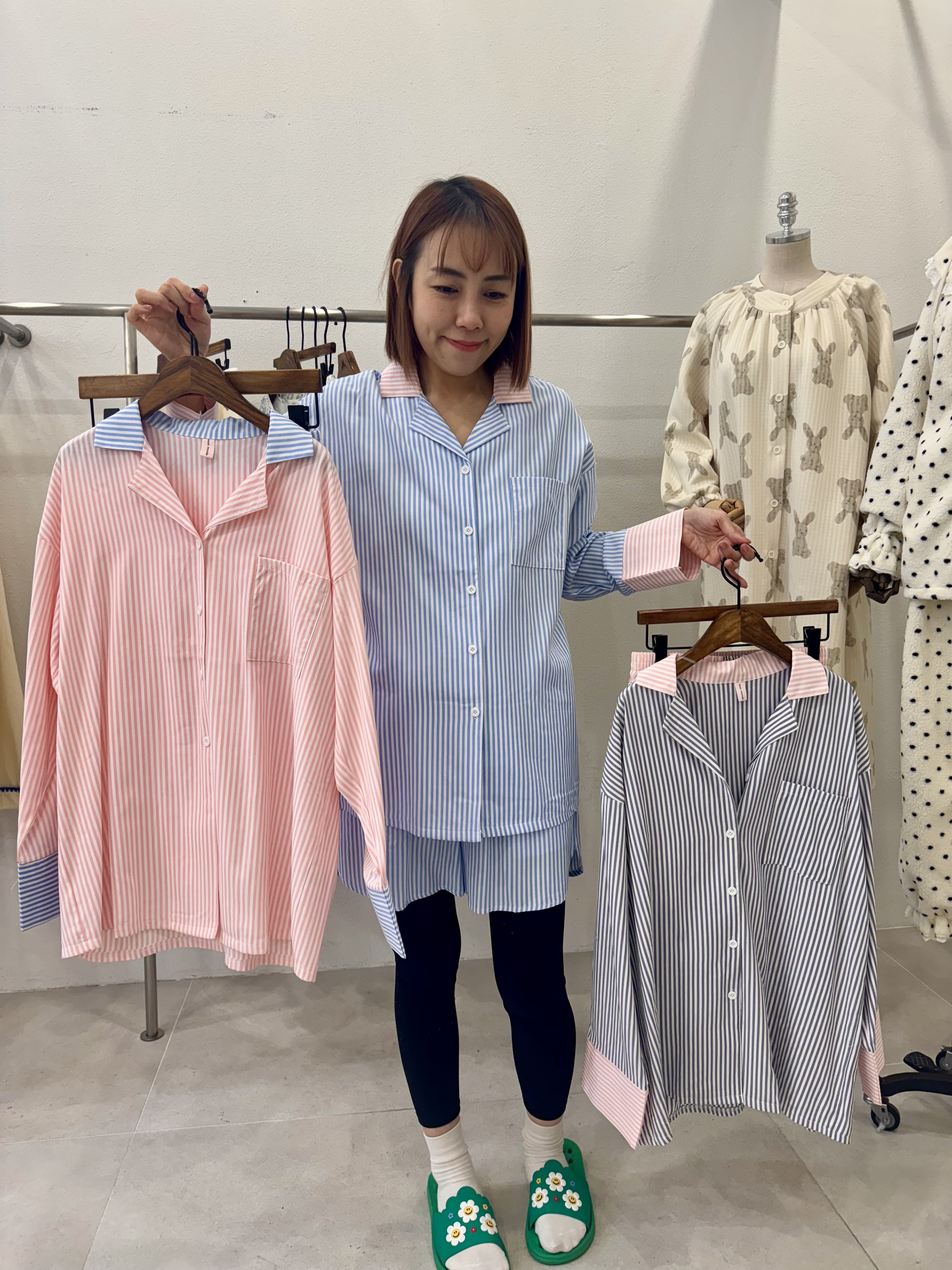 A1GR15減價直紋拼色套裝