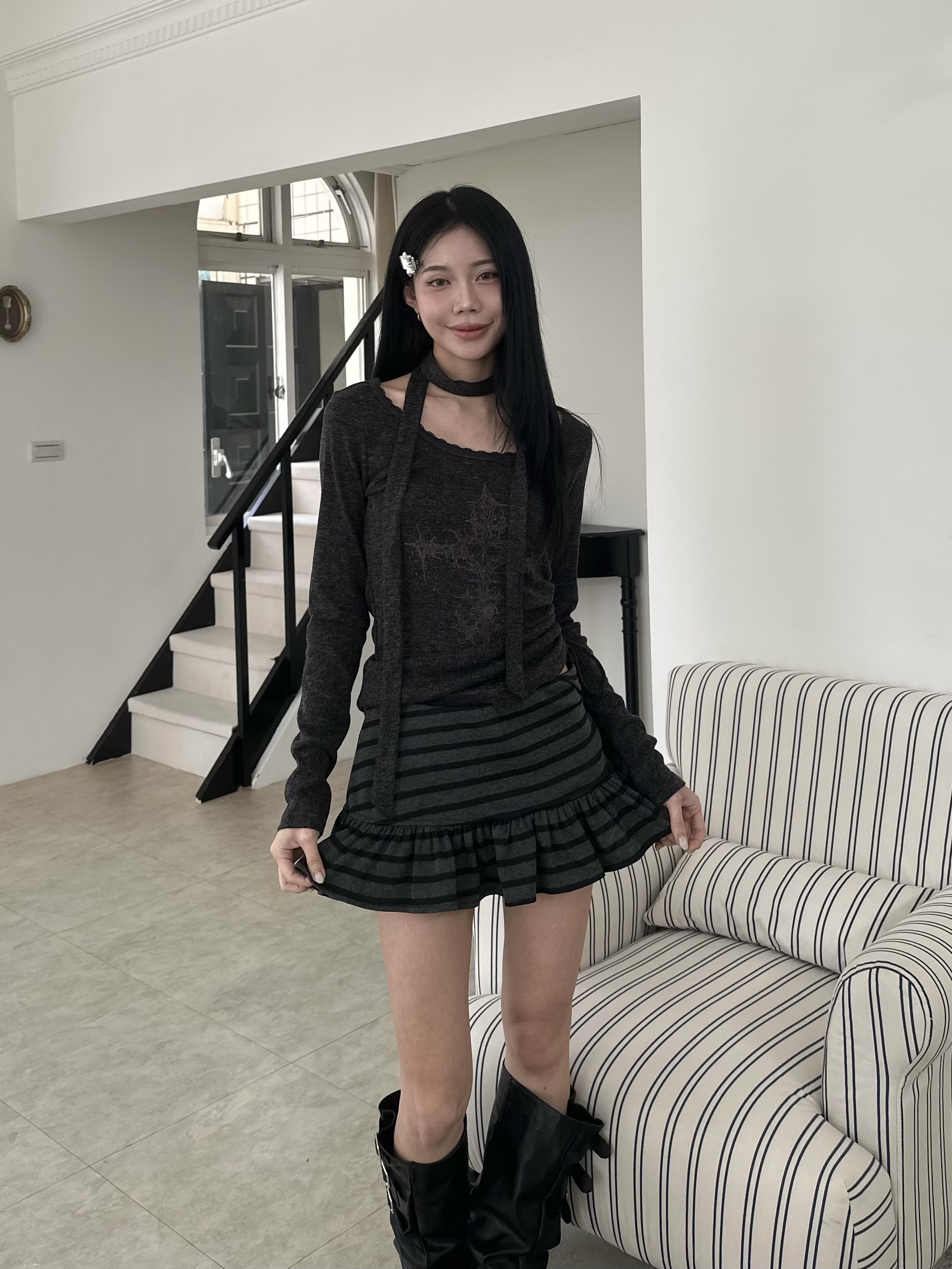 mmb韓系少女荷葉邊棉質短裙