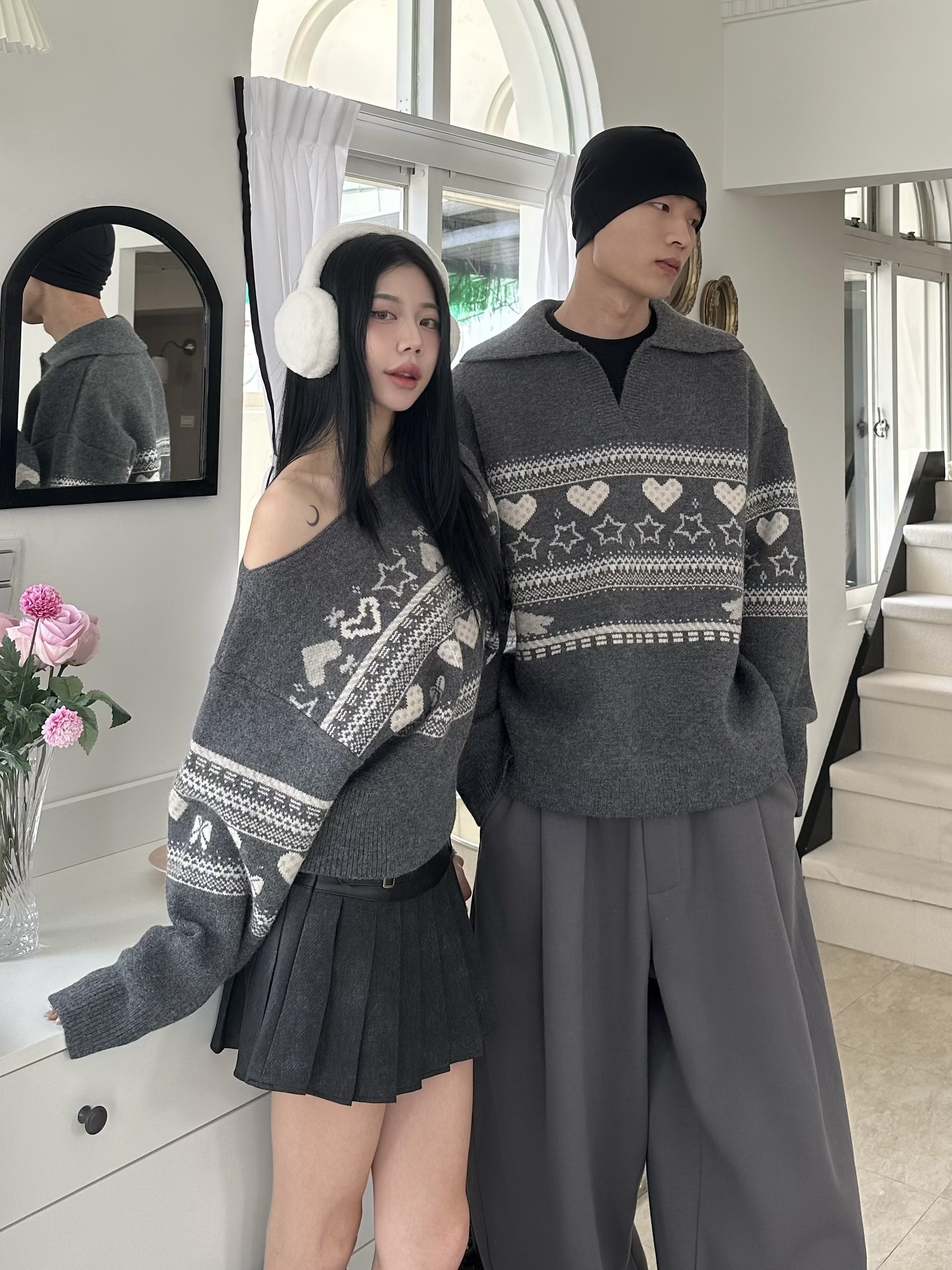 mmb冬季浪漫費爾島情侶毛衣