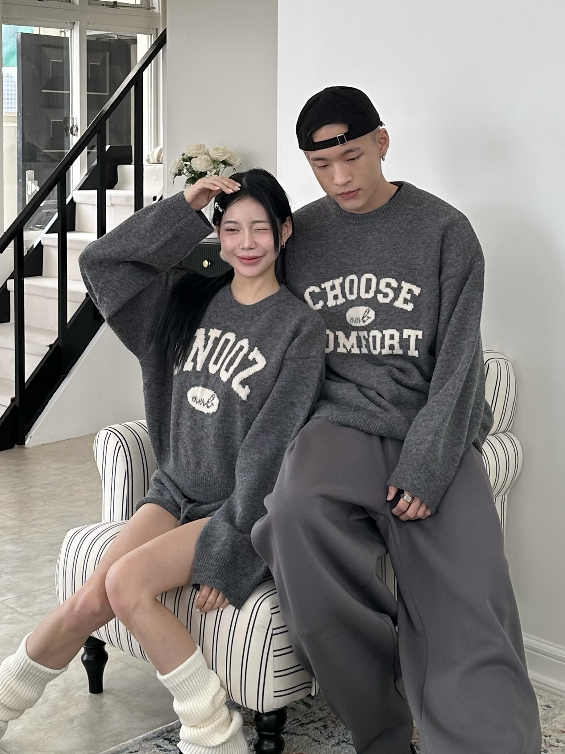 mmb輕美式情侶毛衣套裝