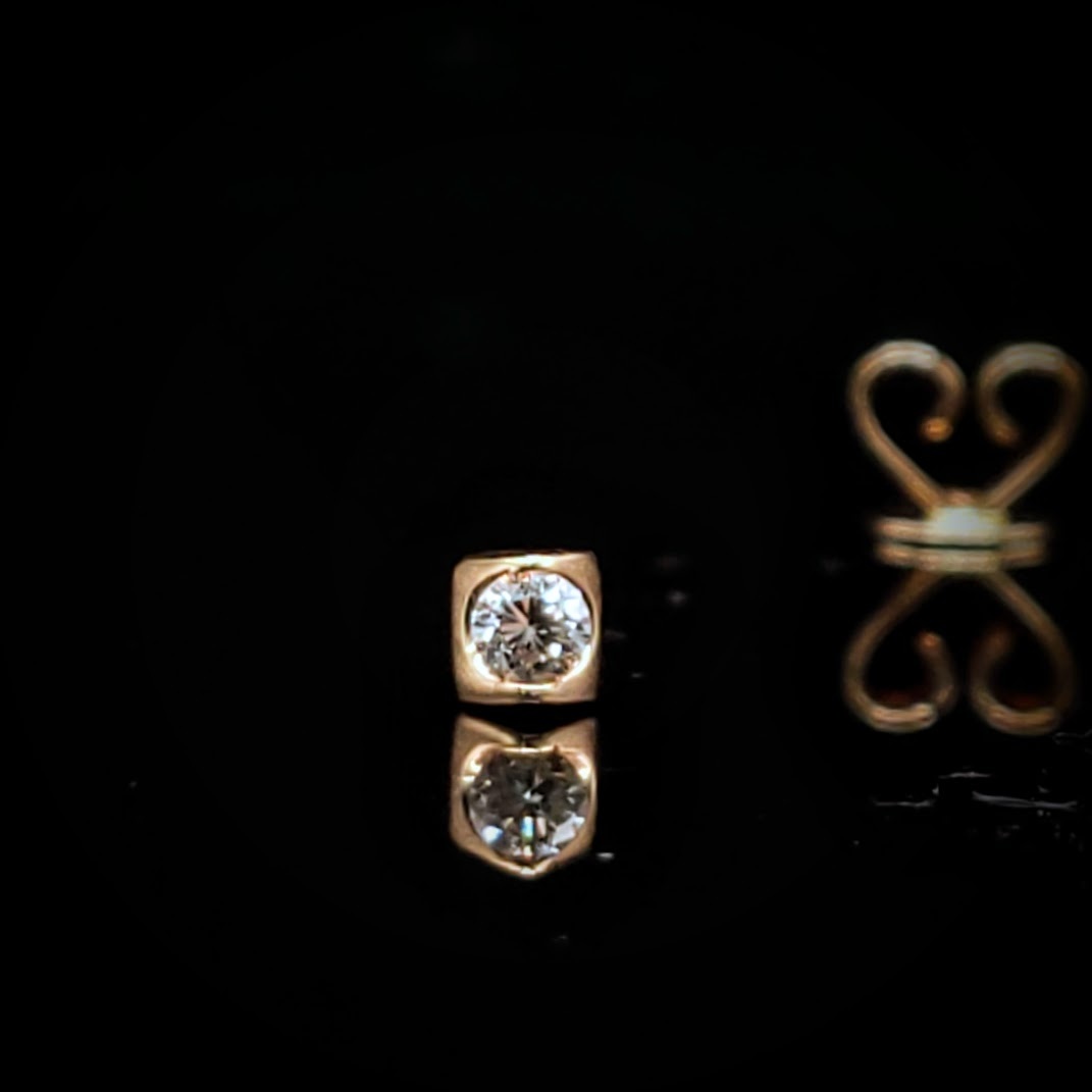 全新18K玫瑰金【主石5份鑽石】單耳環