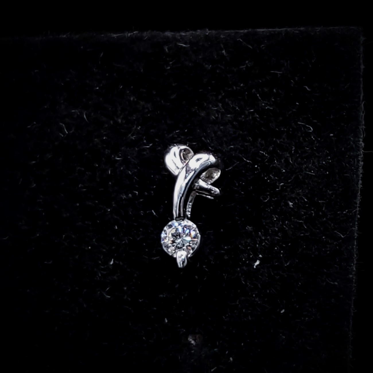 全新18K白金【主石6份鑽石】單耳環