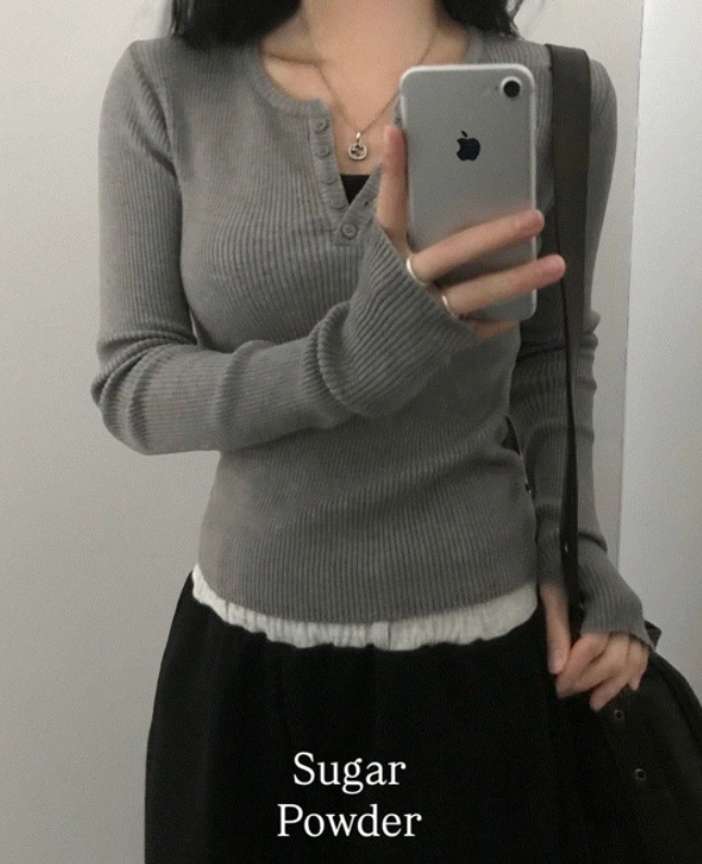 秋冬預訂｜亨利領羅紋修身長袖針織衫