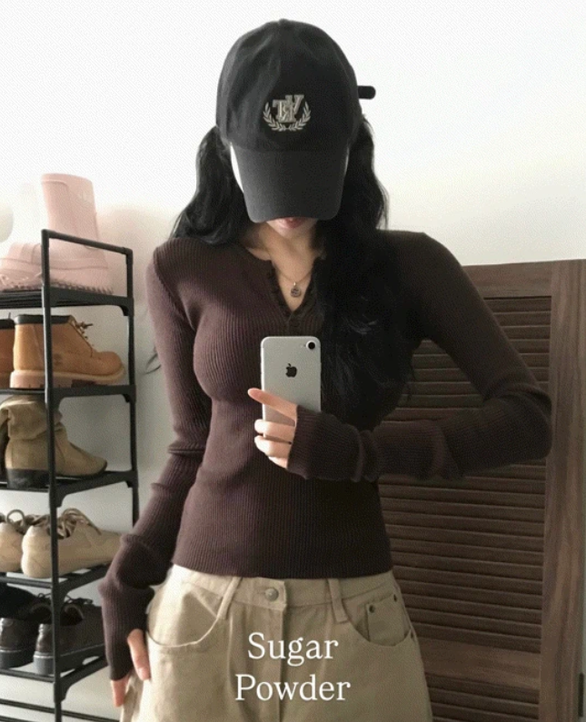 秋冬預訂｜亨利領羅紋修身長袖針織衫