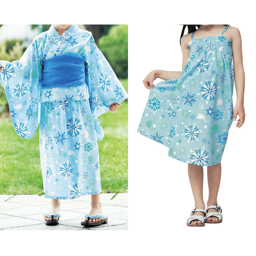 日本 Disney 2WAY 浴衣 / 女童連身裙套裝 - Frozen