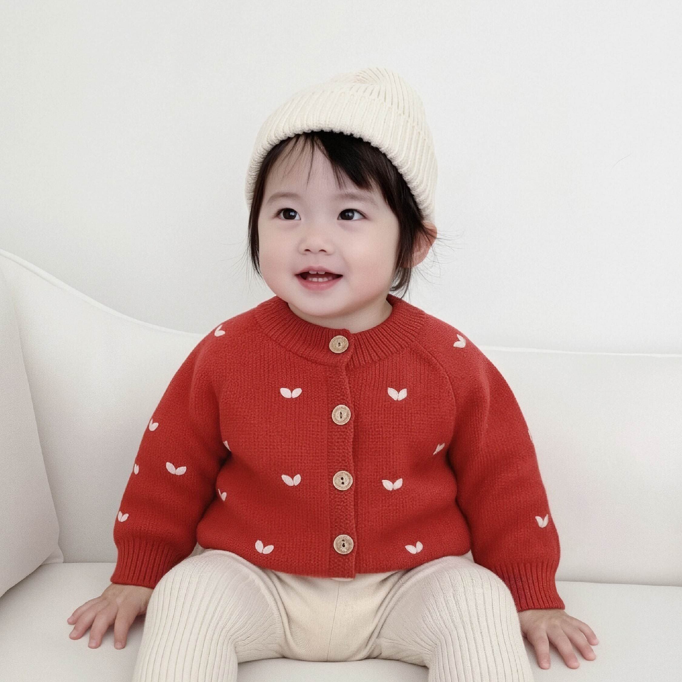 【H55762】甜美編織愛心針織外套