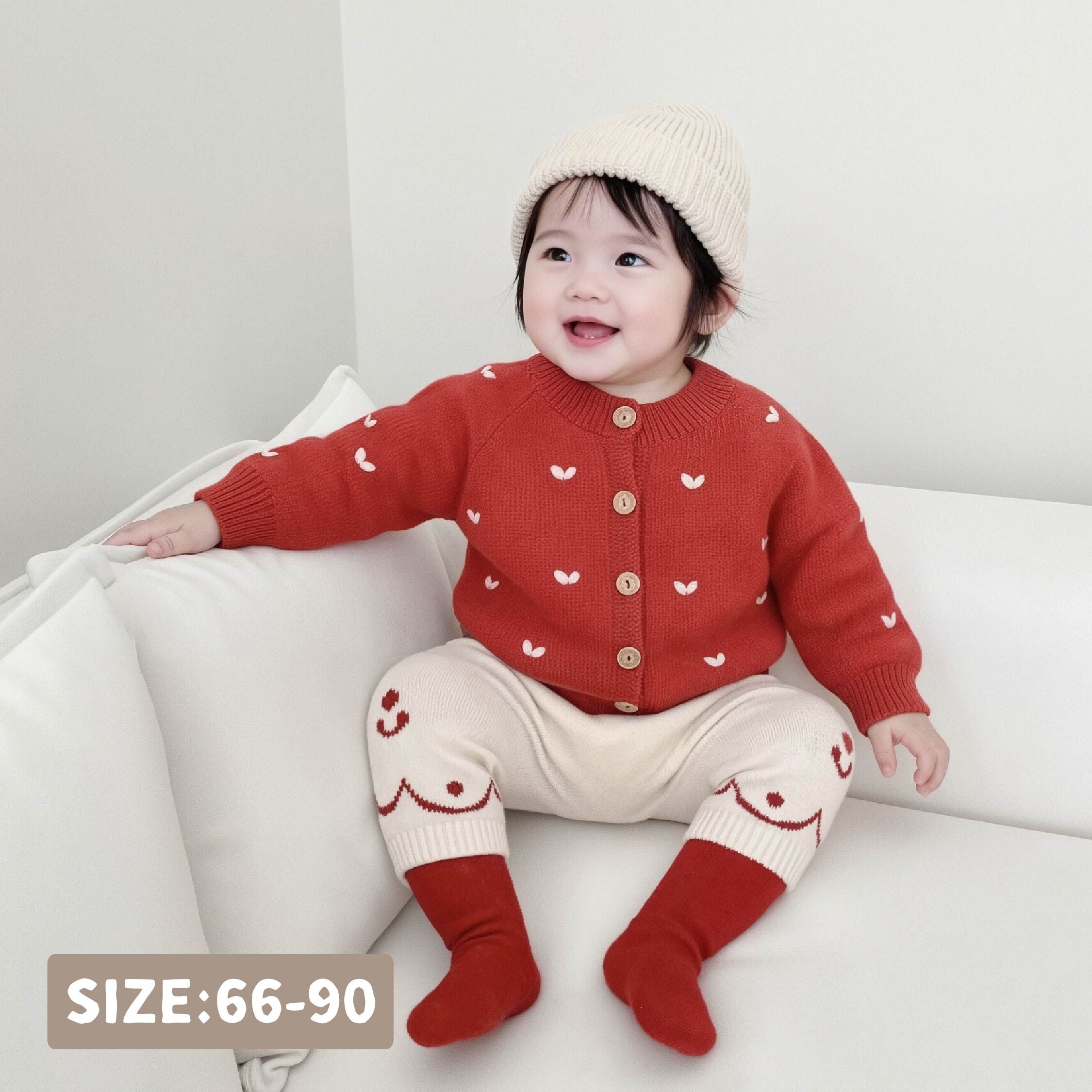 【H55762】甜美編織愛心針織外套