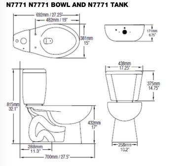 H&H N7771 4.5L 大管徑巨無霸 分體馬桶