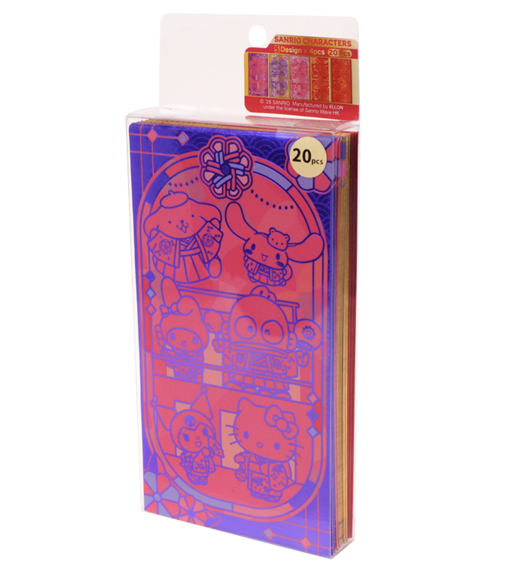 Mix Characters 盒裝燙金特大利是封  20個/1盒 9-8550-1