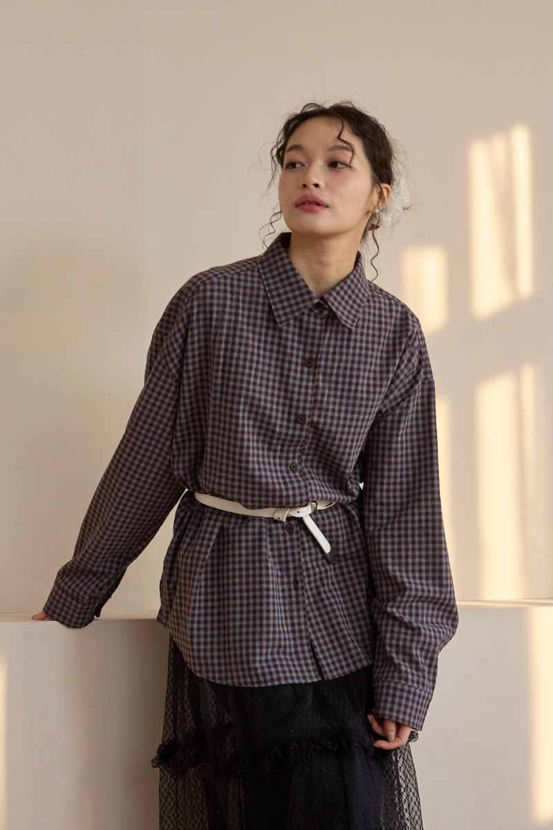 日系細格紋襯衫