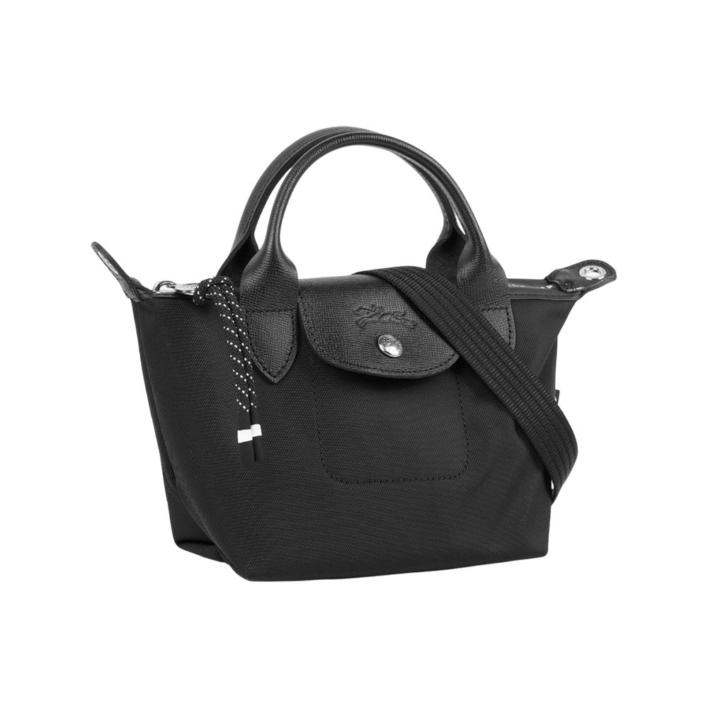 【Longchamp】LE PLIAGE ENERGY 迷你再生帆布二用包(黑色)