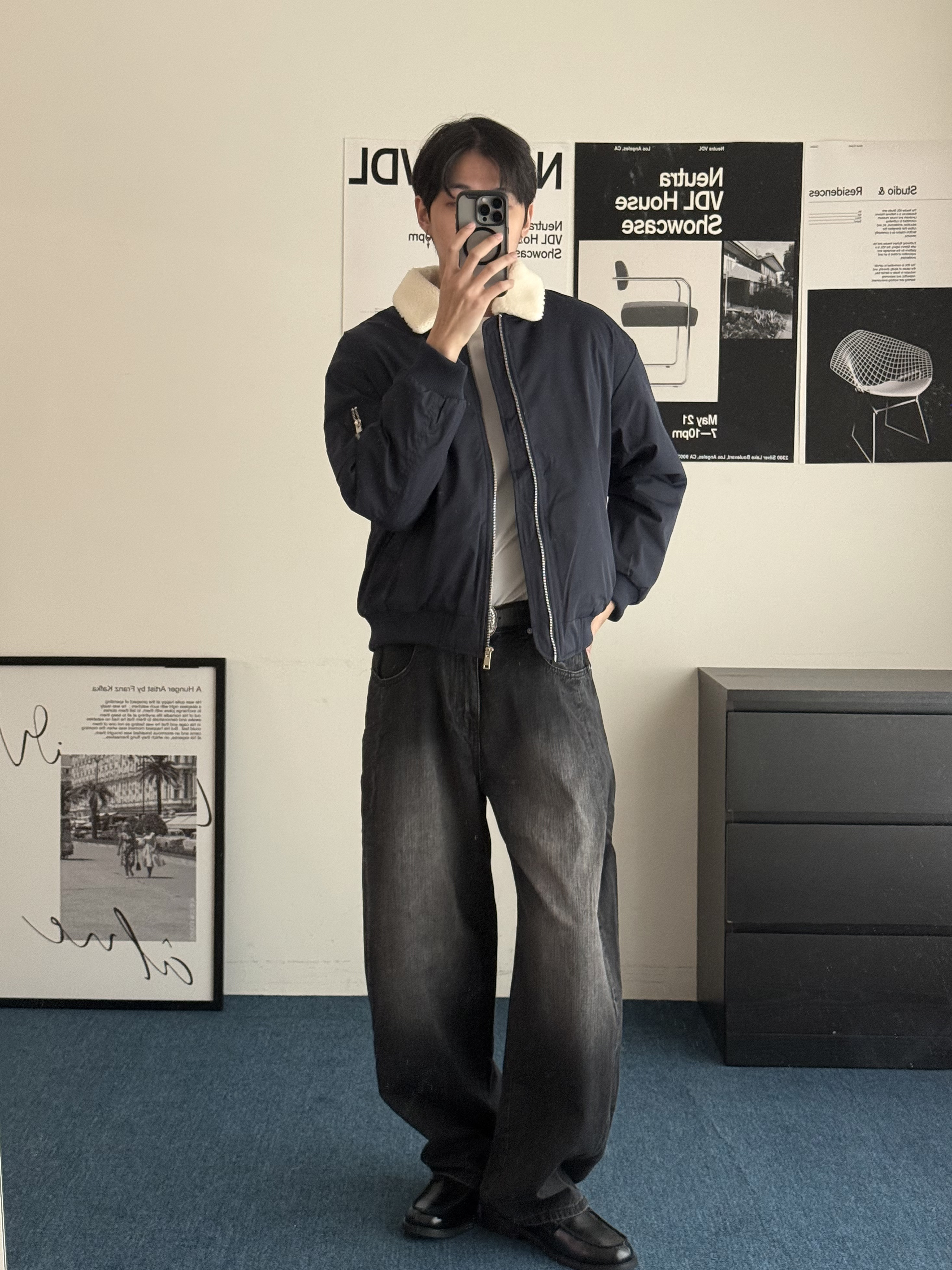 （現貨）NJ266 韓系 霧化刷白 褲管磨損設計 牛仔褲