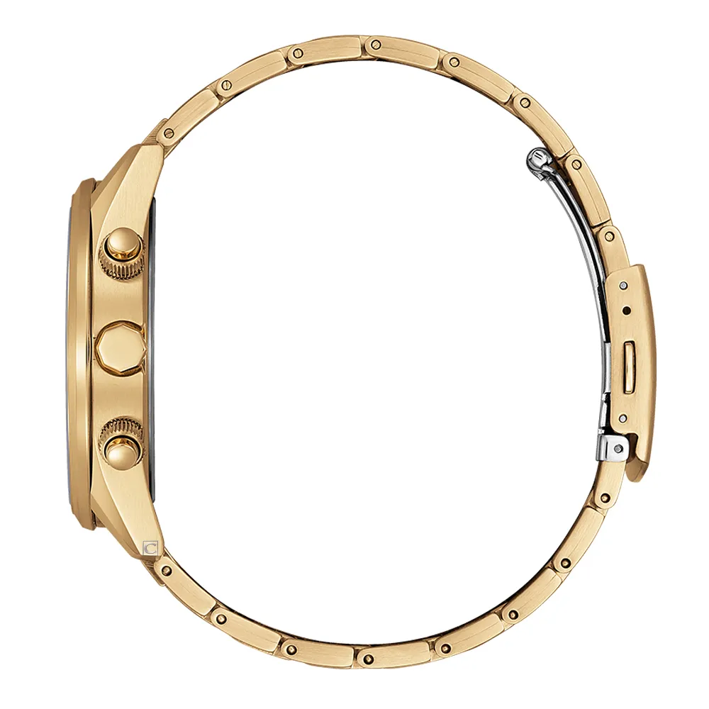 萬年鐘錶 - Citizen 星辰錶   玫瑰金綠面盤光動能電波男錶 AT8263-87X 錶徑43MM