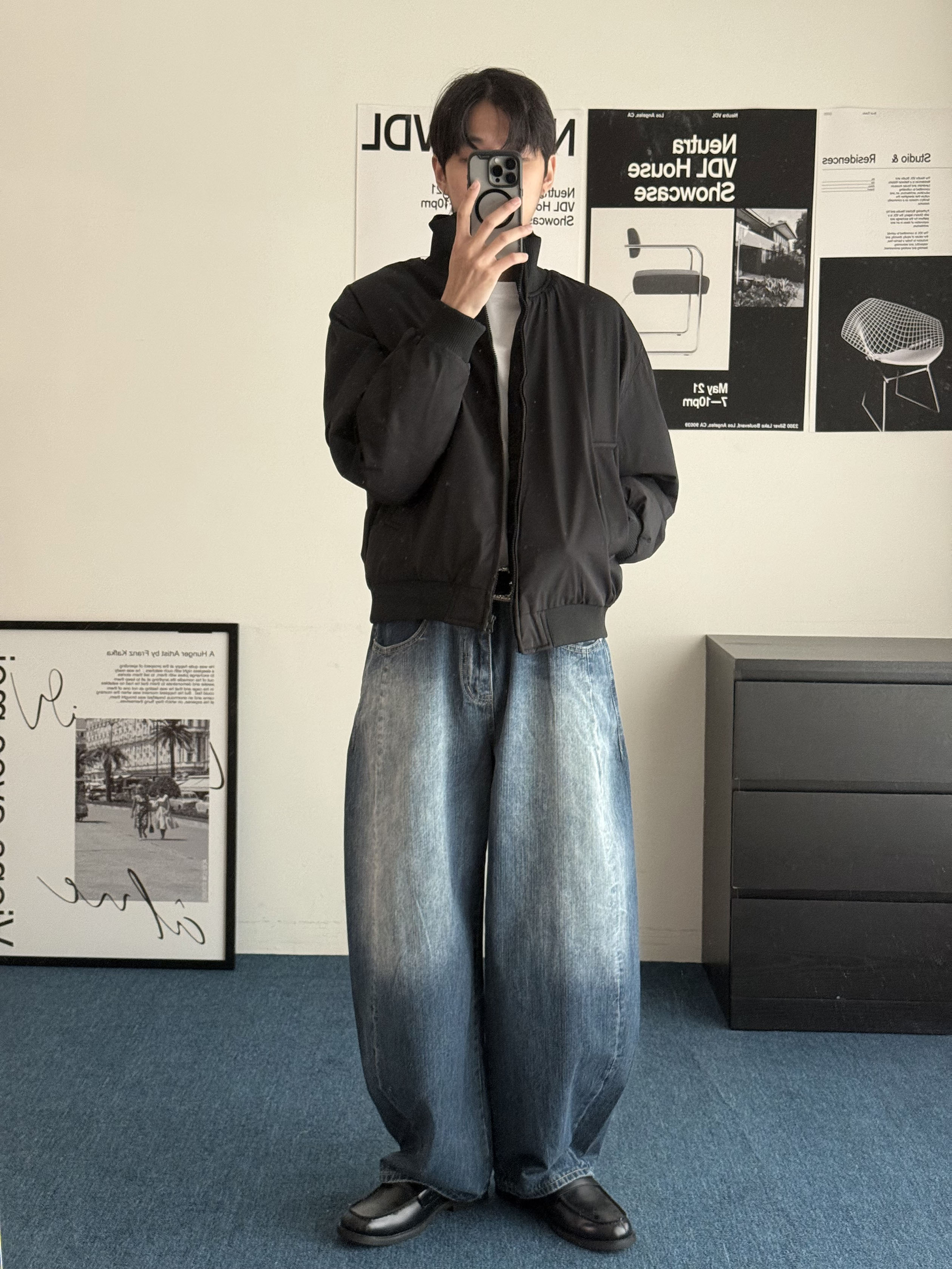 （現貨）NJ266 韓系 霧化刷白 褲管磨損設計 牛仔褲