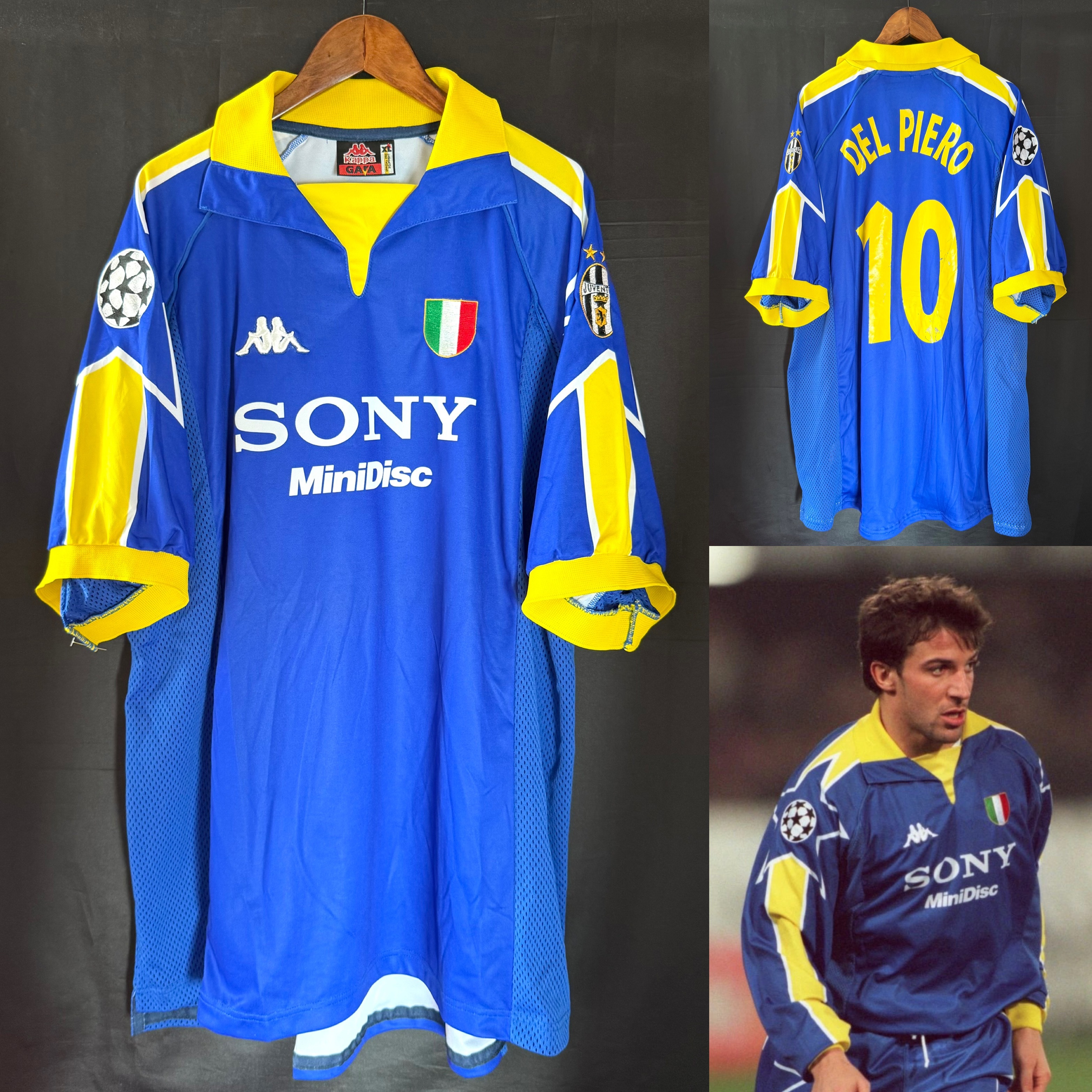 (Match Issue) Juventus 1997-1998 UEFA Champions League Kappa Away Match Worn Issue Shirt #10 DEL PIERO
