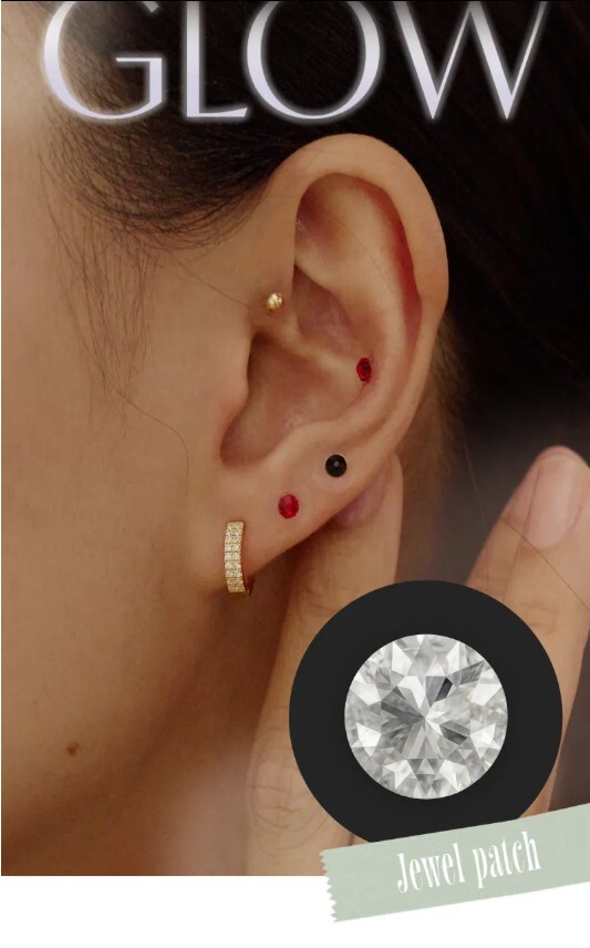 wbL 白銀閃鑽耳穴貼 PURE WHITE (一盒20入) 4mm