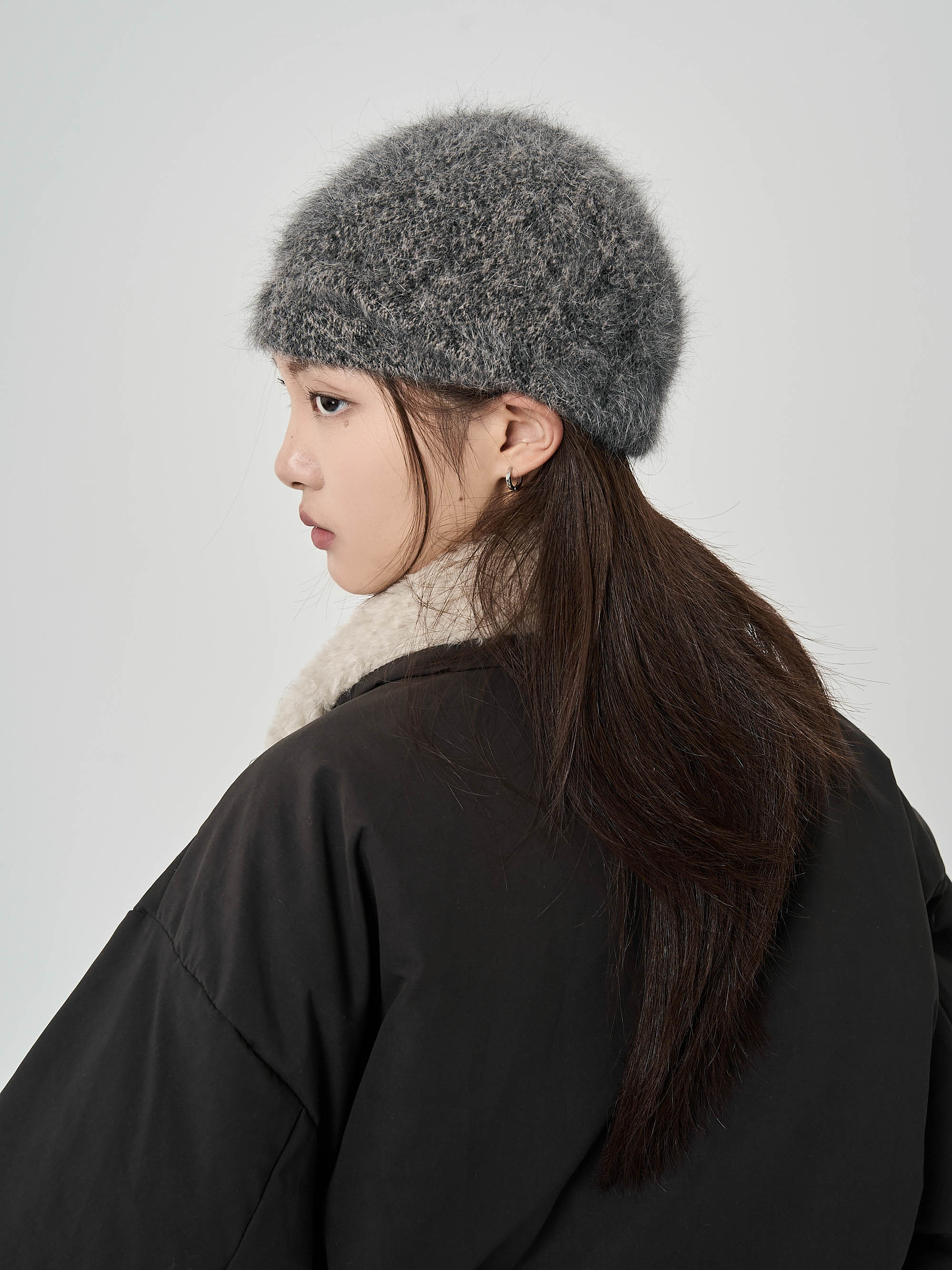 金屬標無摺邊羊毛冷帽