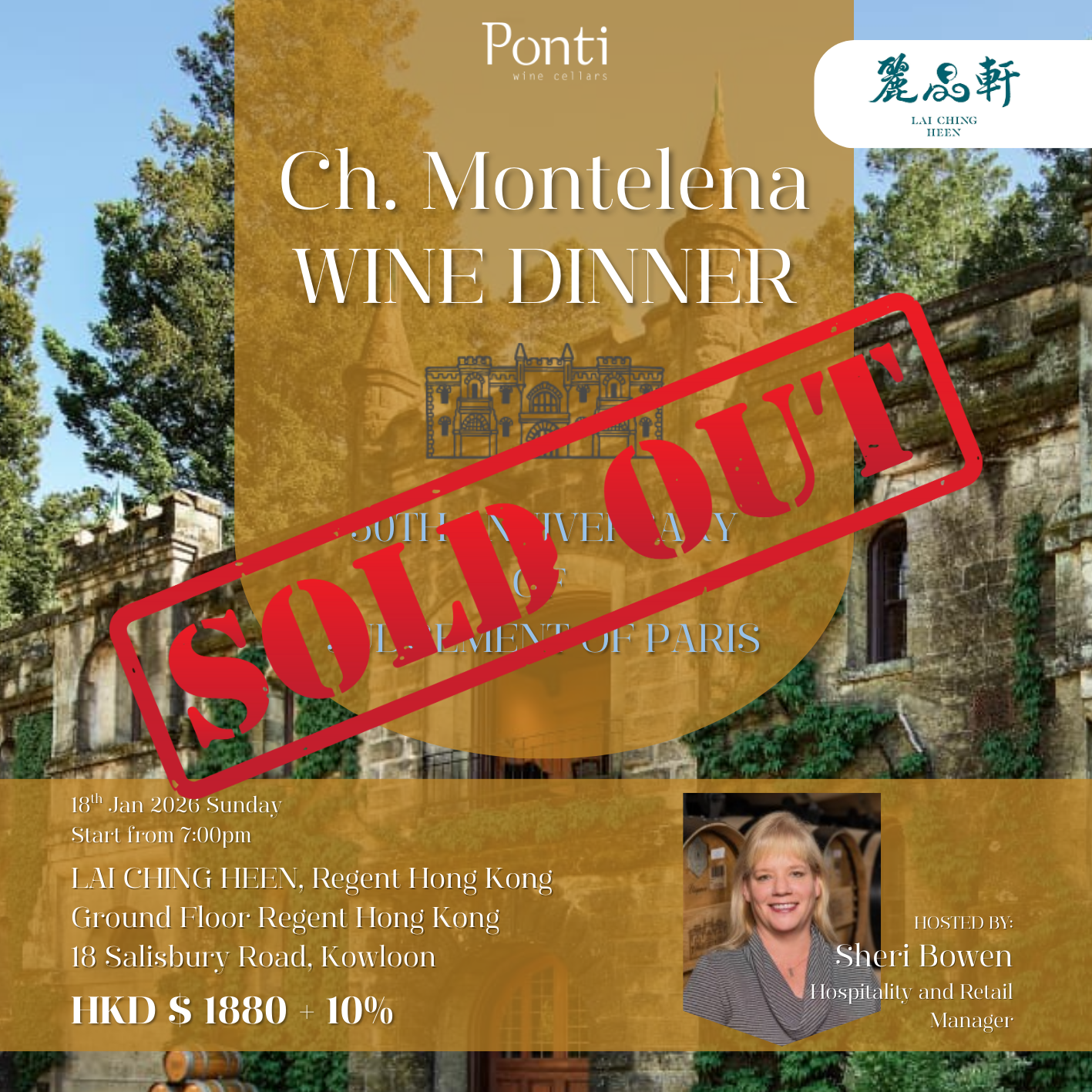 Chateau Montelena Wine Dinner at Lai Ching Heen (18th January 2026, Sunday)