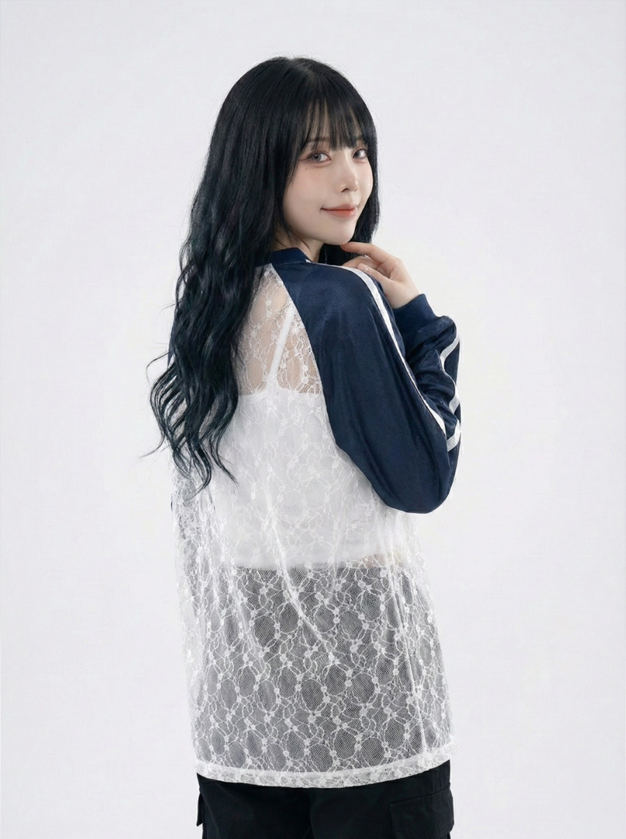 現貨 日本 CN Lace Docking Football Tee 藍色