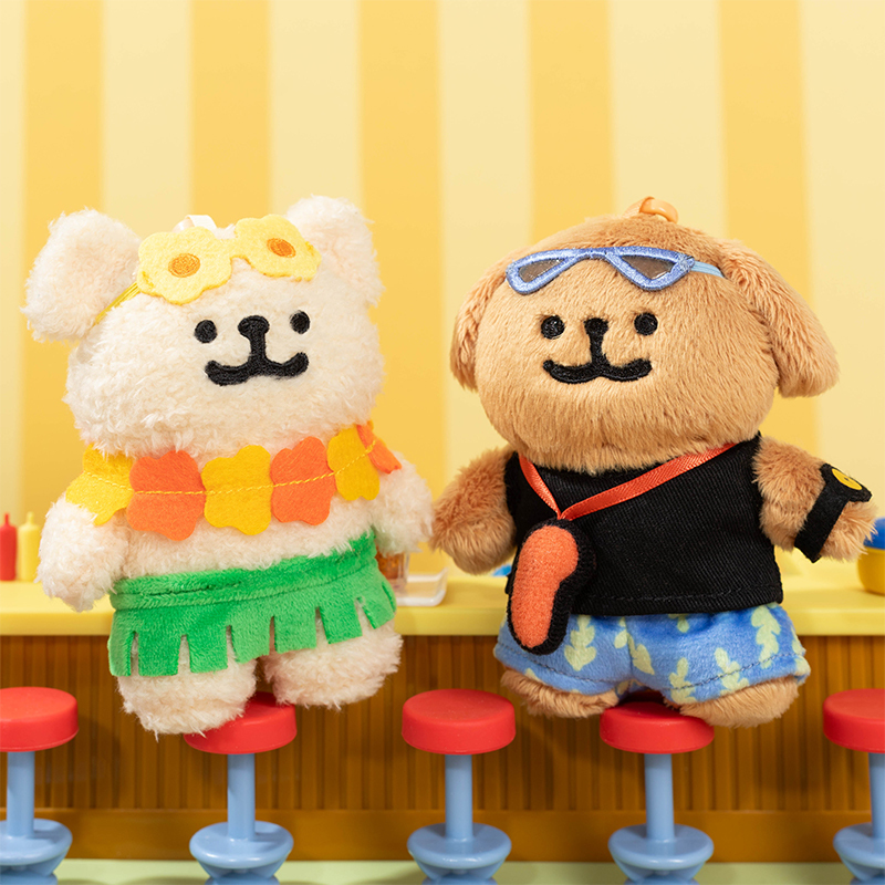 線條小狗絨毛吊飾 (海灘款) [共2款可選擇]