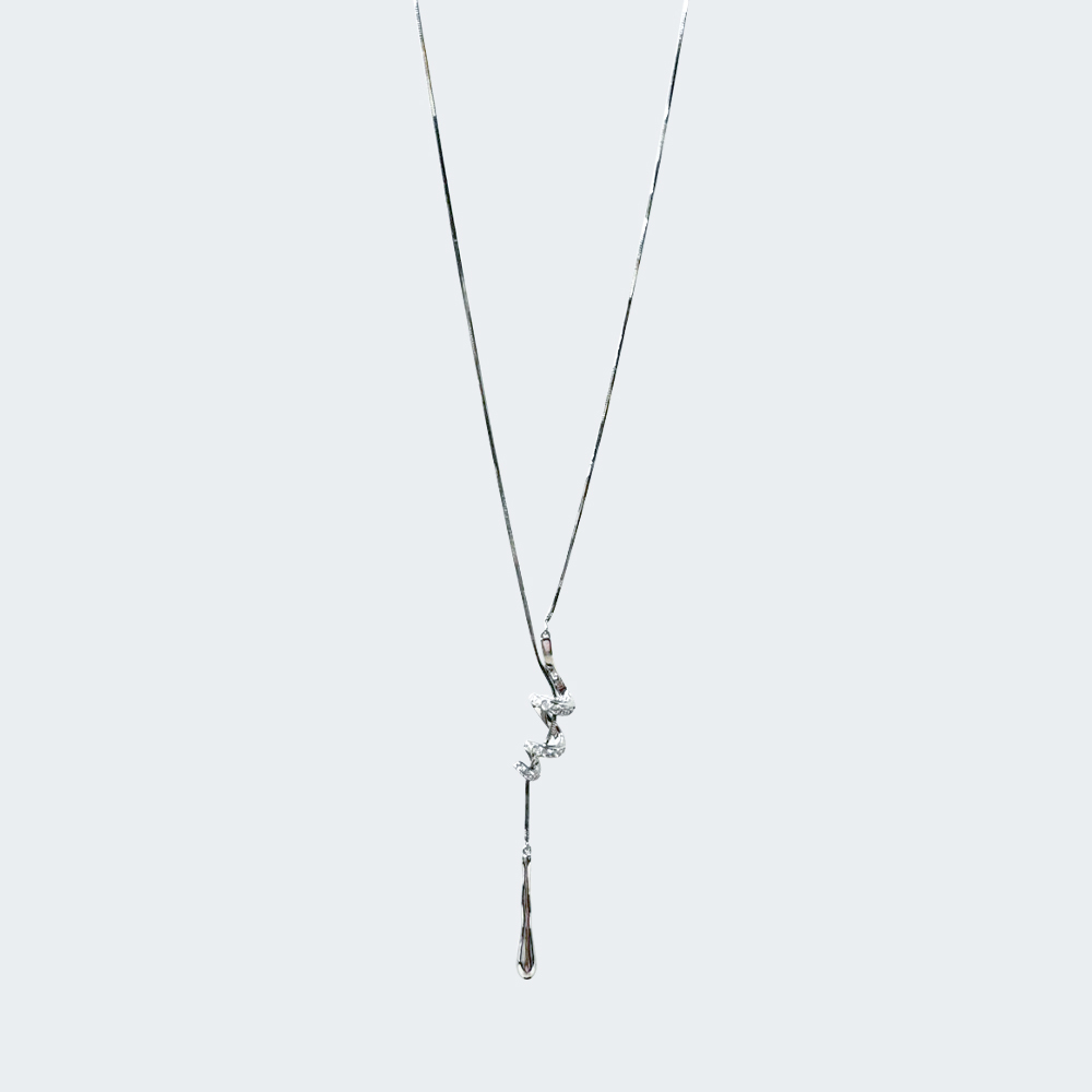 流光曲線白鑽項鍊