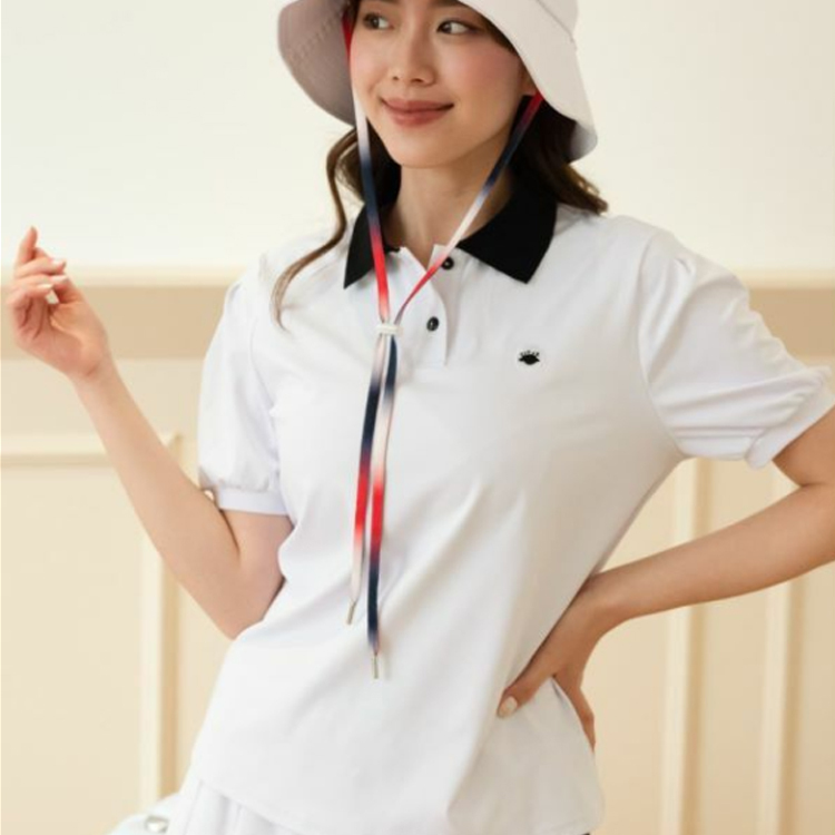 PUFF SLEEVES POLO SHIRT