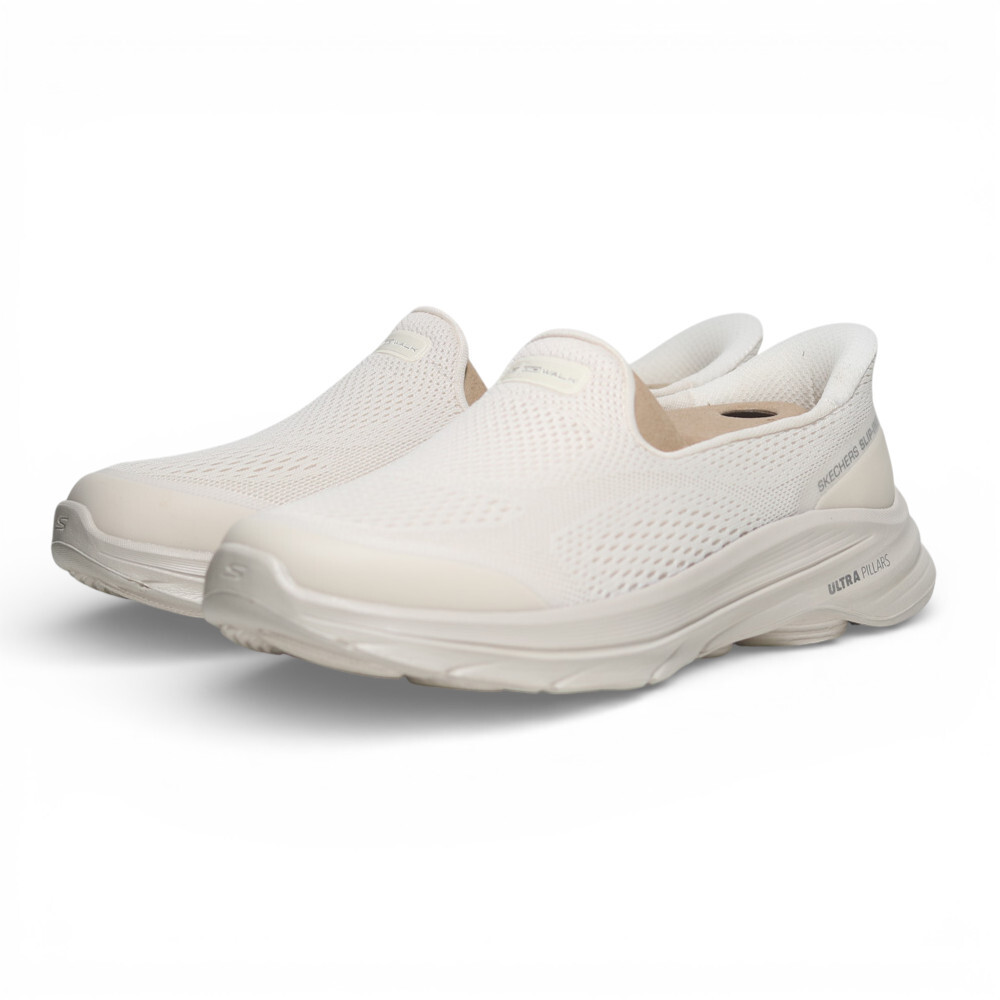 SKECHERS 休閒鞋 GO WALK 8 米白 寬楦 瞬穿 懶人鞋 女 125942WNAT