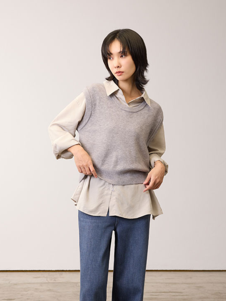 2603 輕暖素色針織背心