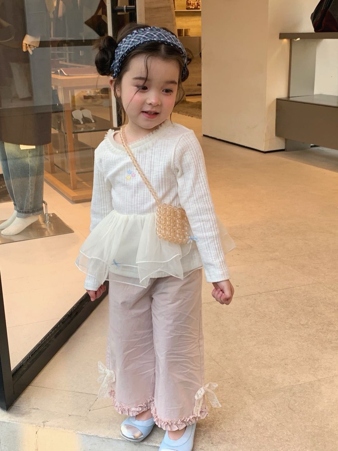 日系花邊休閒褲