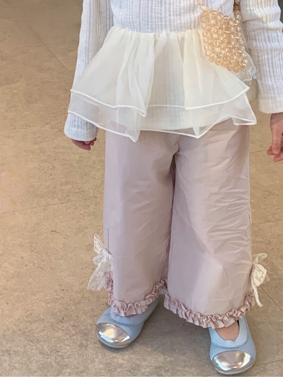 日系花邊休閒褲