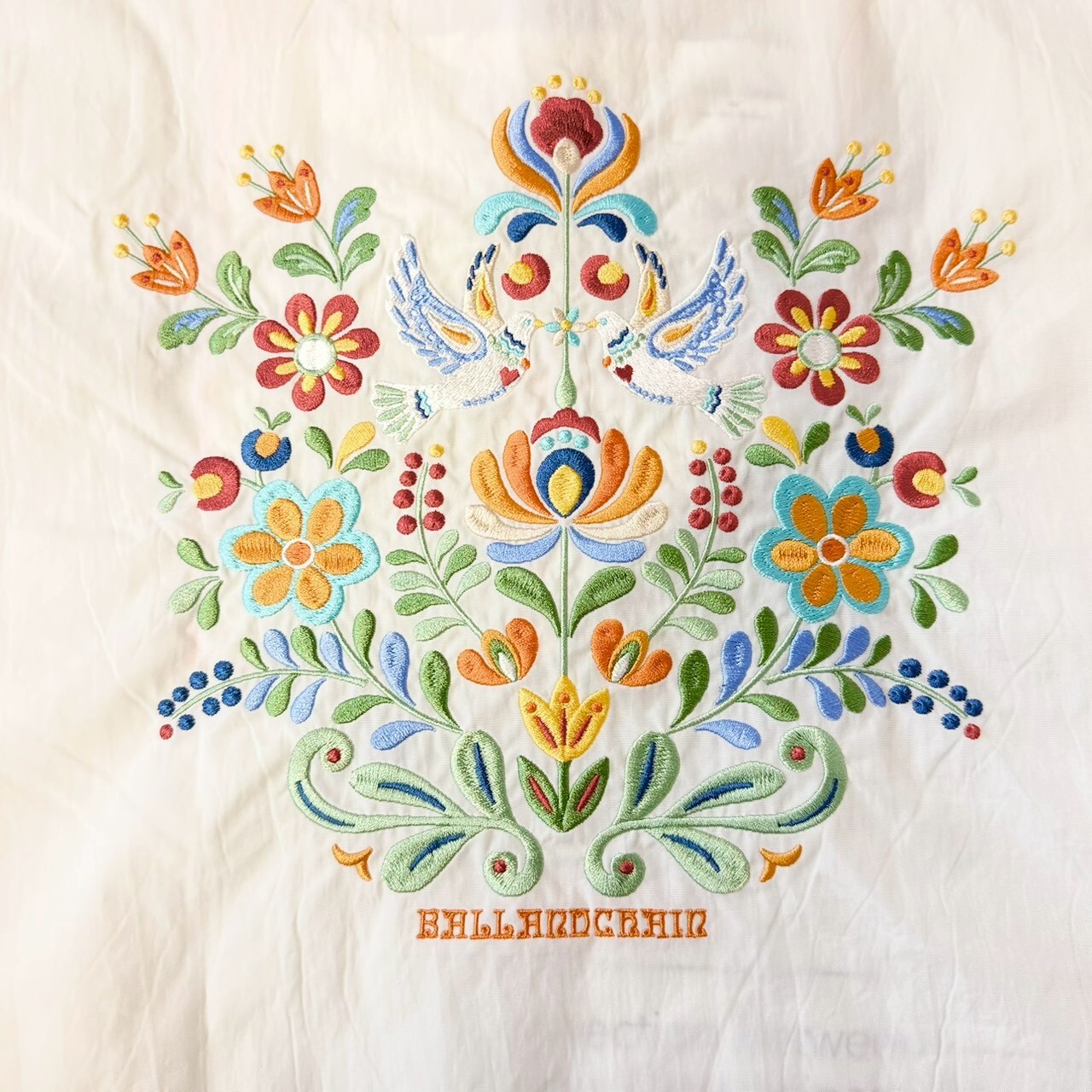 Ball＆Chain 刺繡環保購物袋 M號 - 白 (30107222)