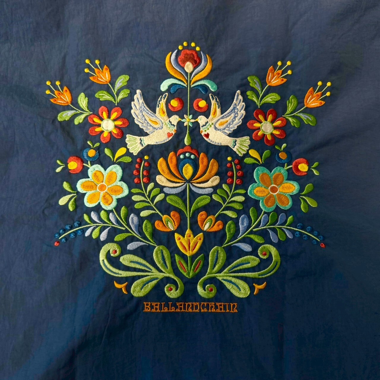 Ball＆Chain 刺繡環保購物袋 L號 - 藍 (30117232)