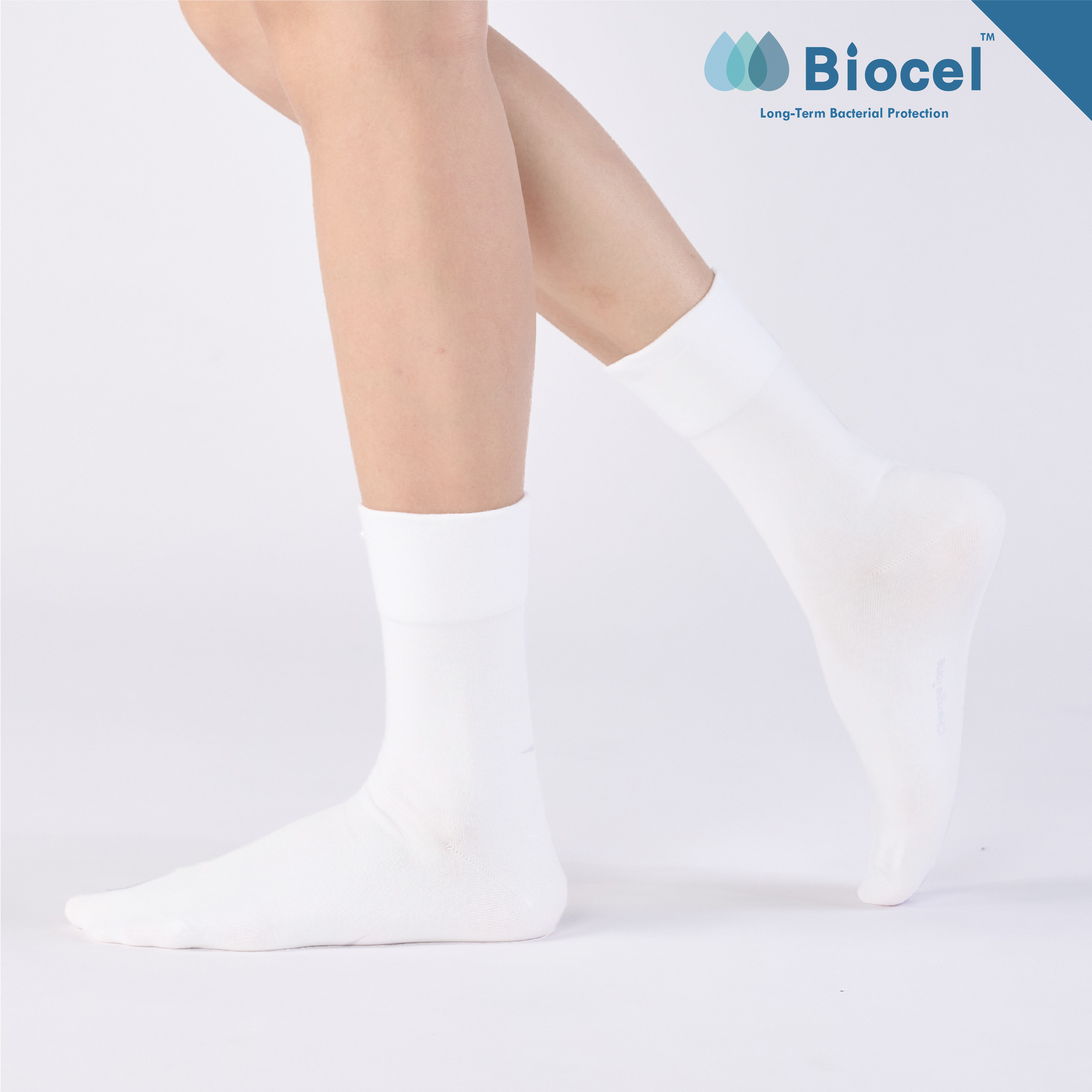 抑菌無痕寬口襪〈白〉