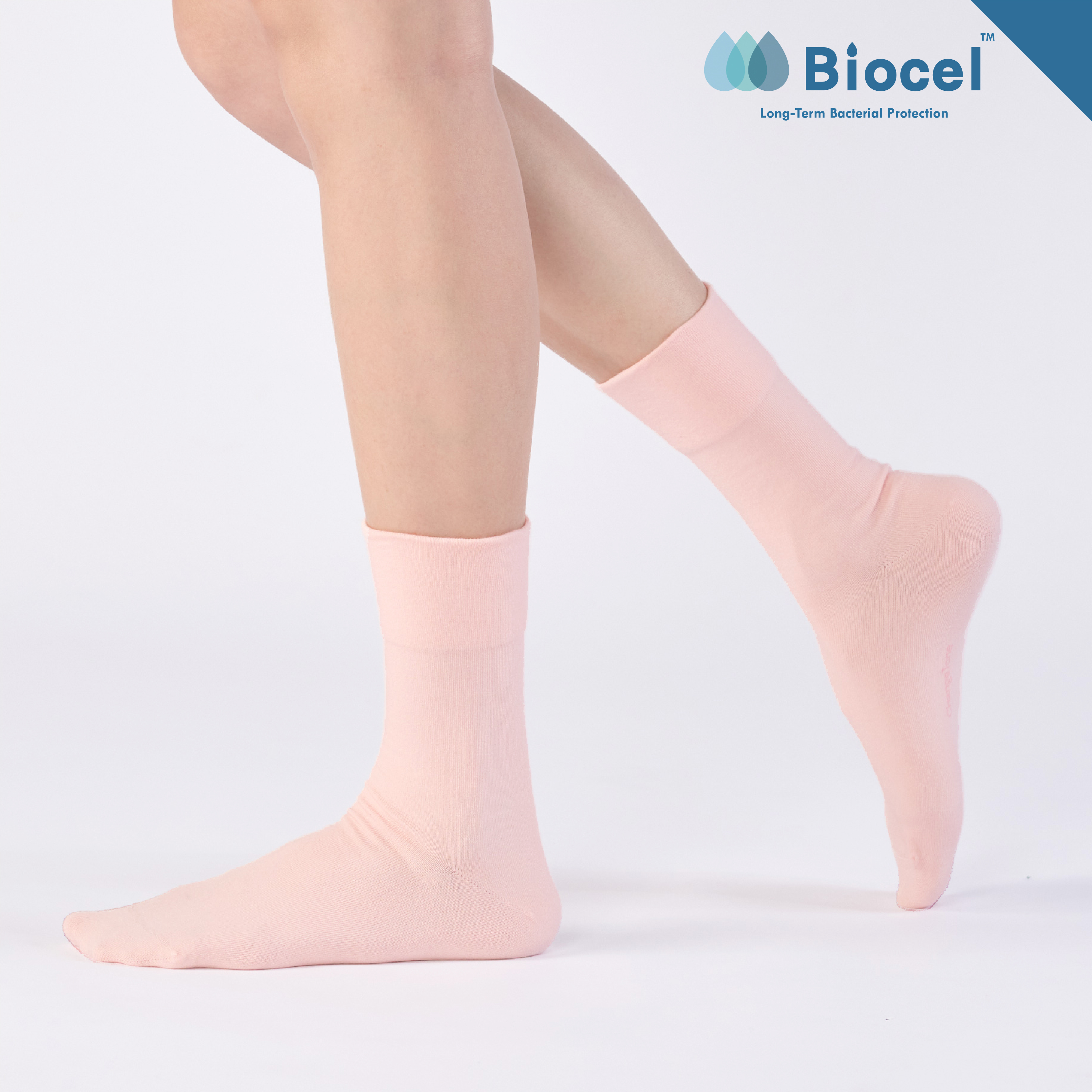 抑菌無痕寬口襪〈粉〉