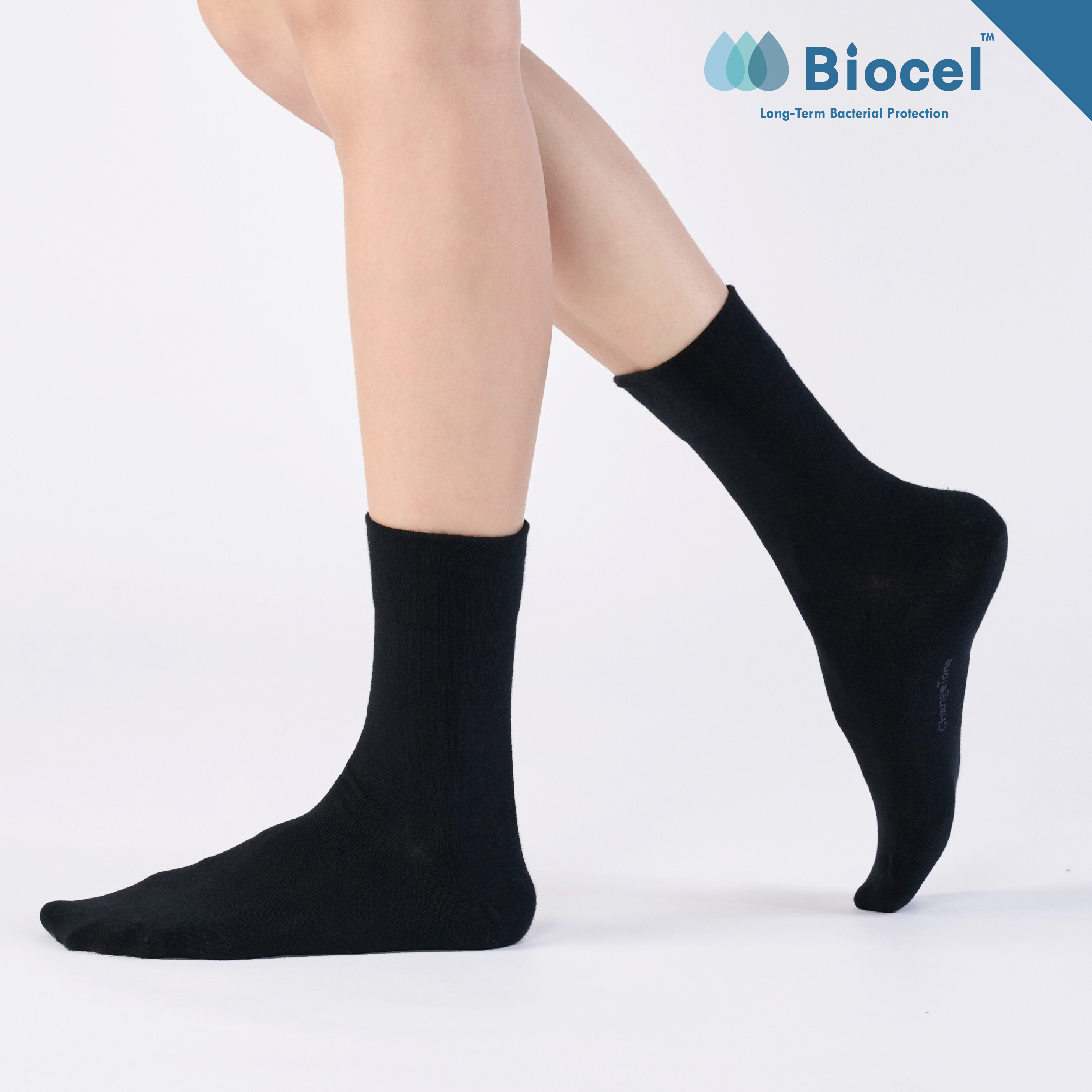 抑菌無痕寬口襪〈黑〉