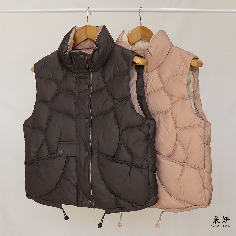 內外層跳色厚鋪棉背心