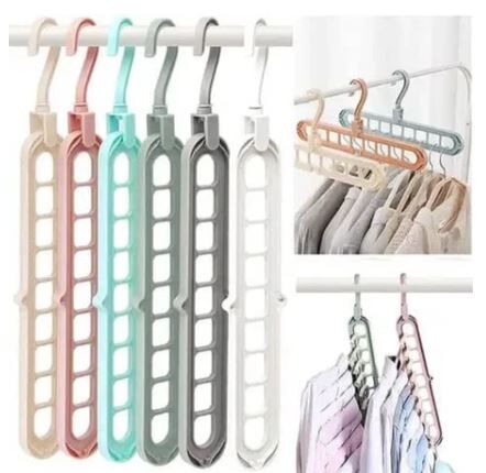 大优惠  9孔 省空间 衣架 灰色