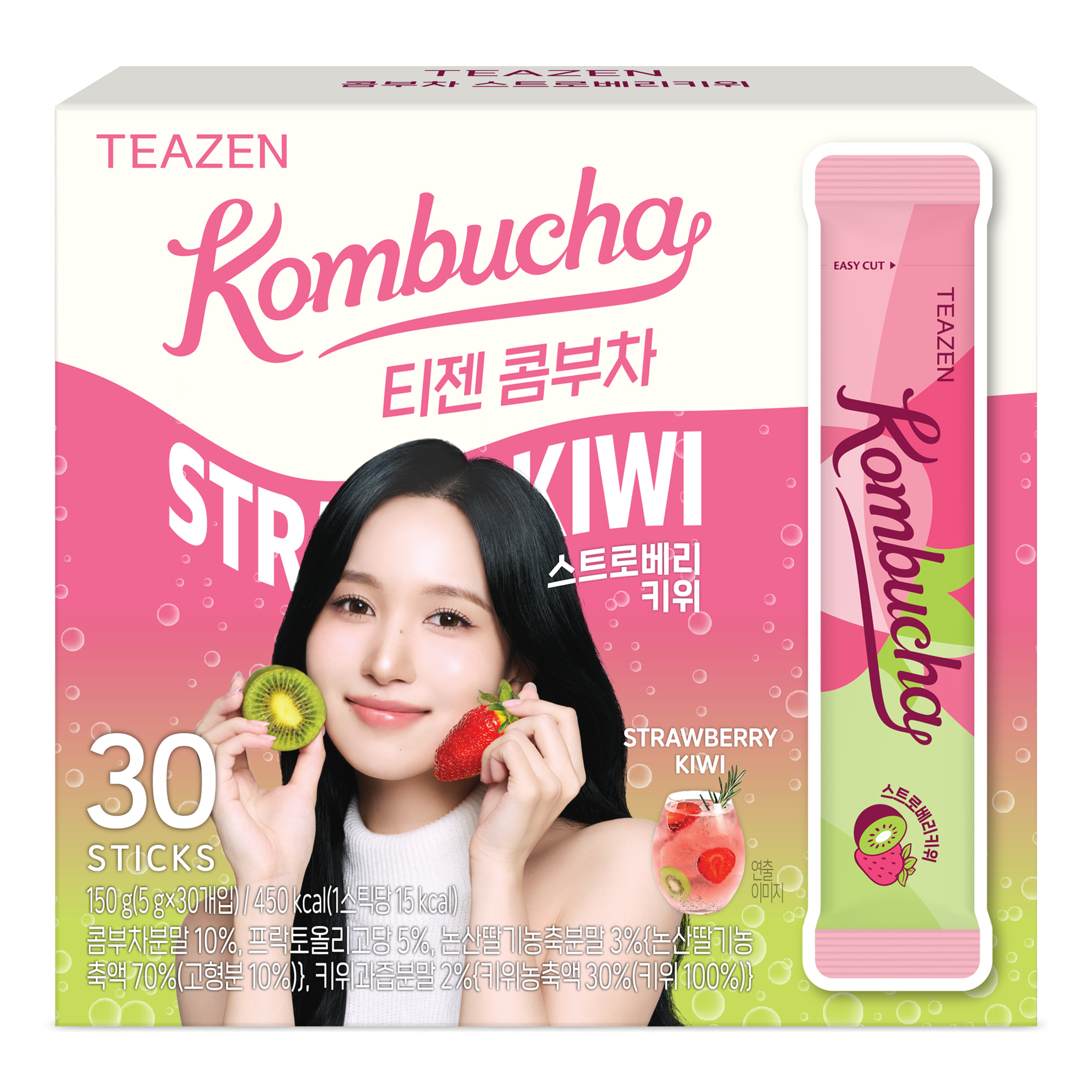 TEAZEN益生菌康普茶(草莓奇異果味) 30包 Twice 限定