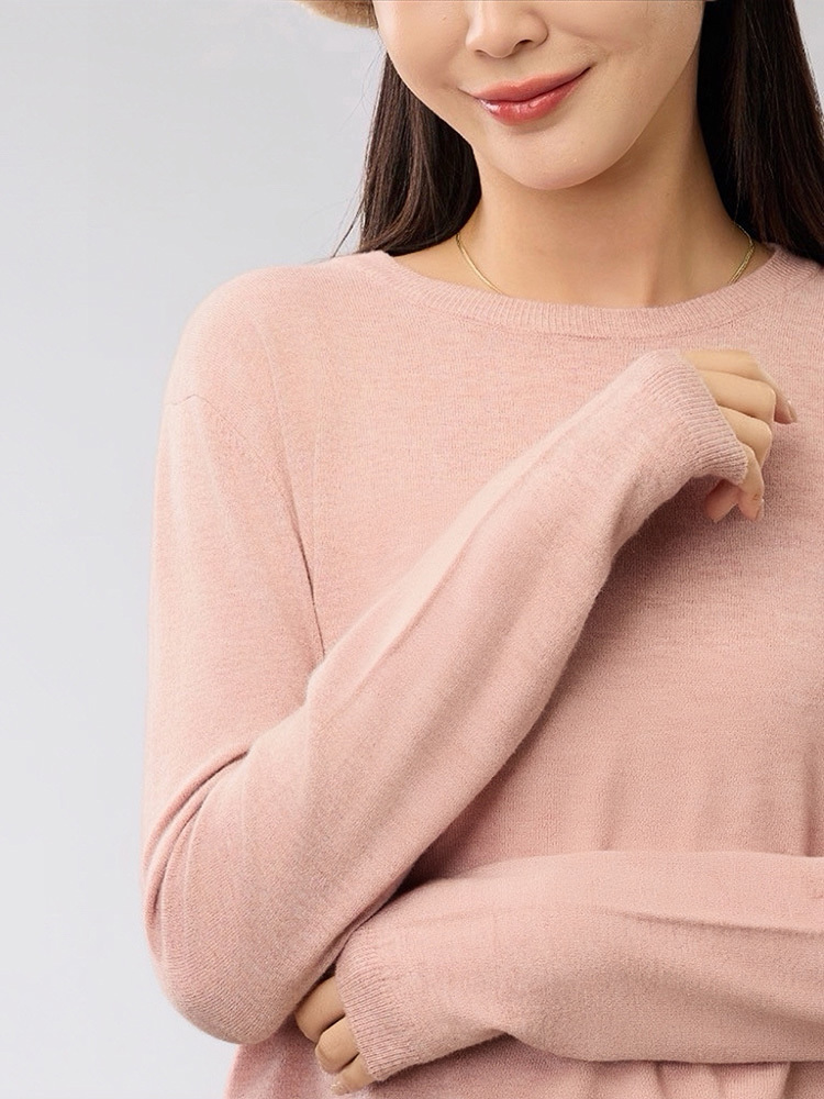 純色微短針織上衣