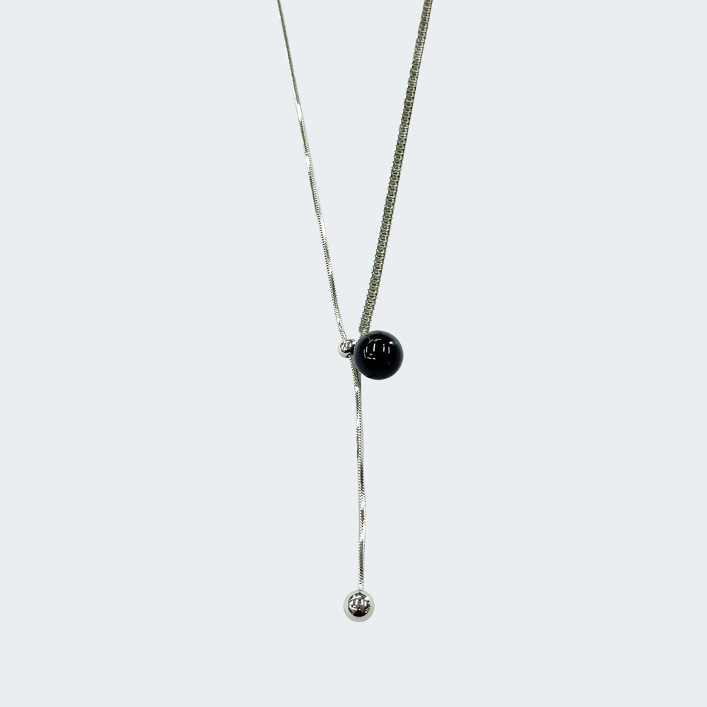 黑曜平衡可調式垂墜項鍊