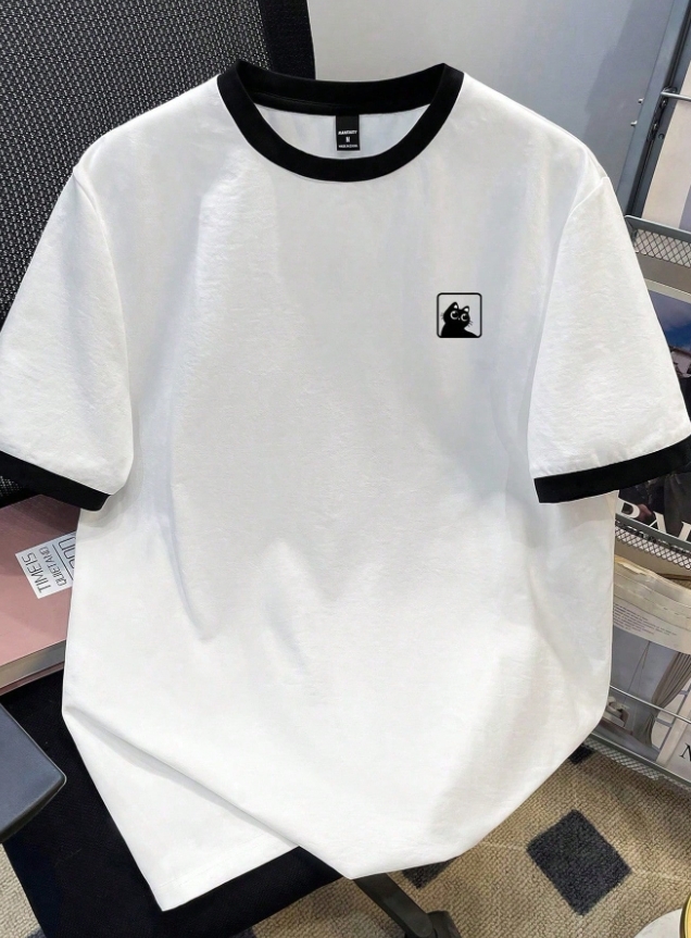 KADMAX大尺碼-大碼男可愛黑貓短袖TEE〈KSMS2736〉