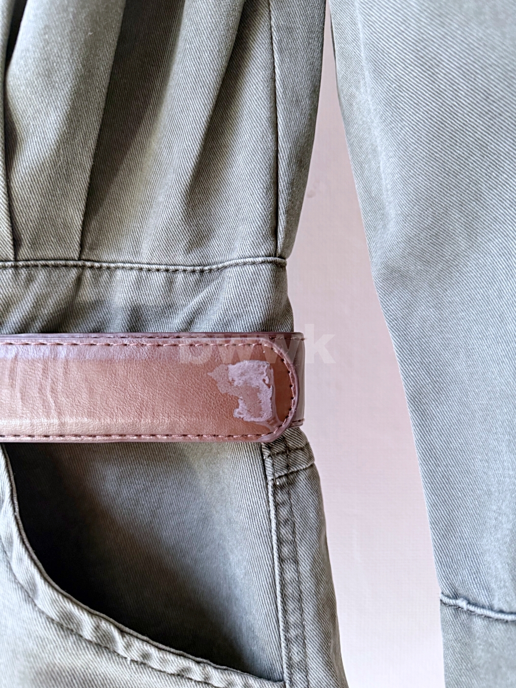 【瑕疵】水洗襯衫式連身裙 附皮帶